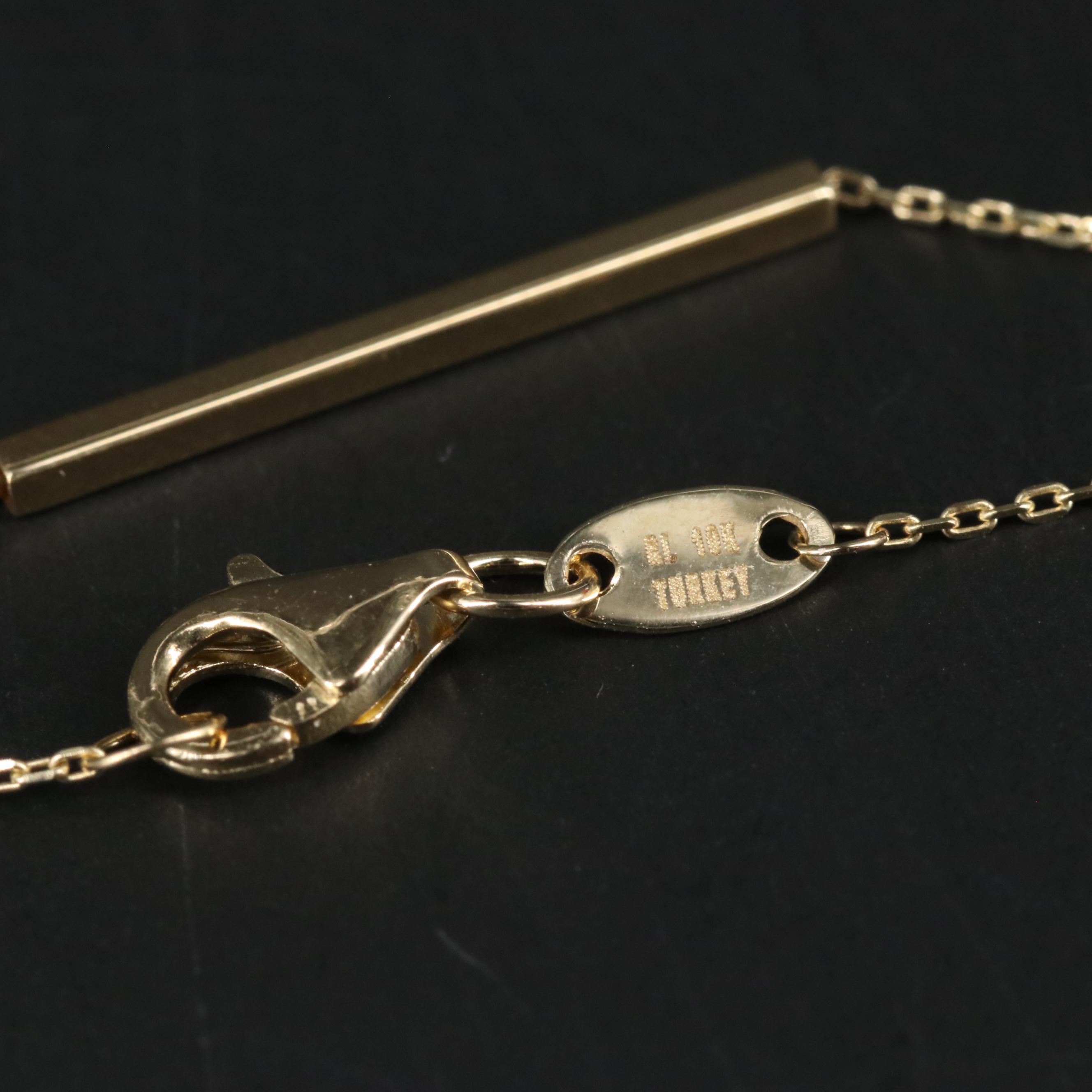 10K Beaded Cable Chain Bracelet