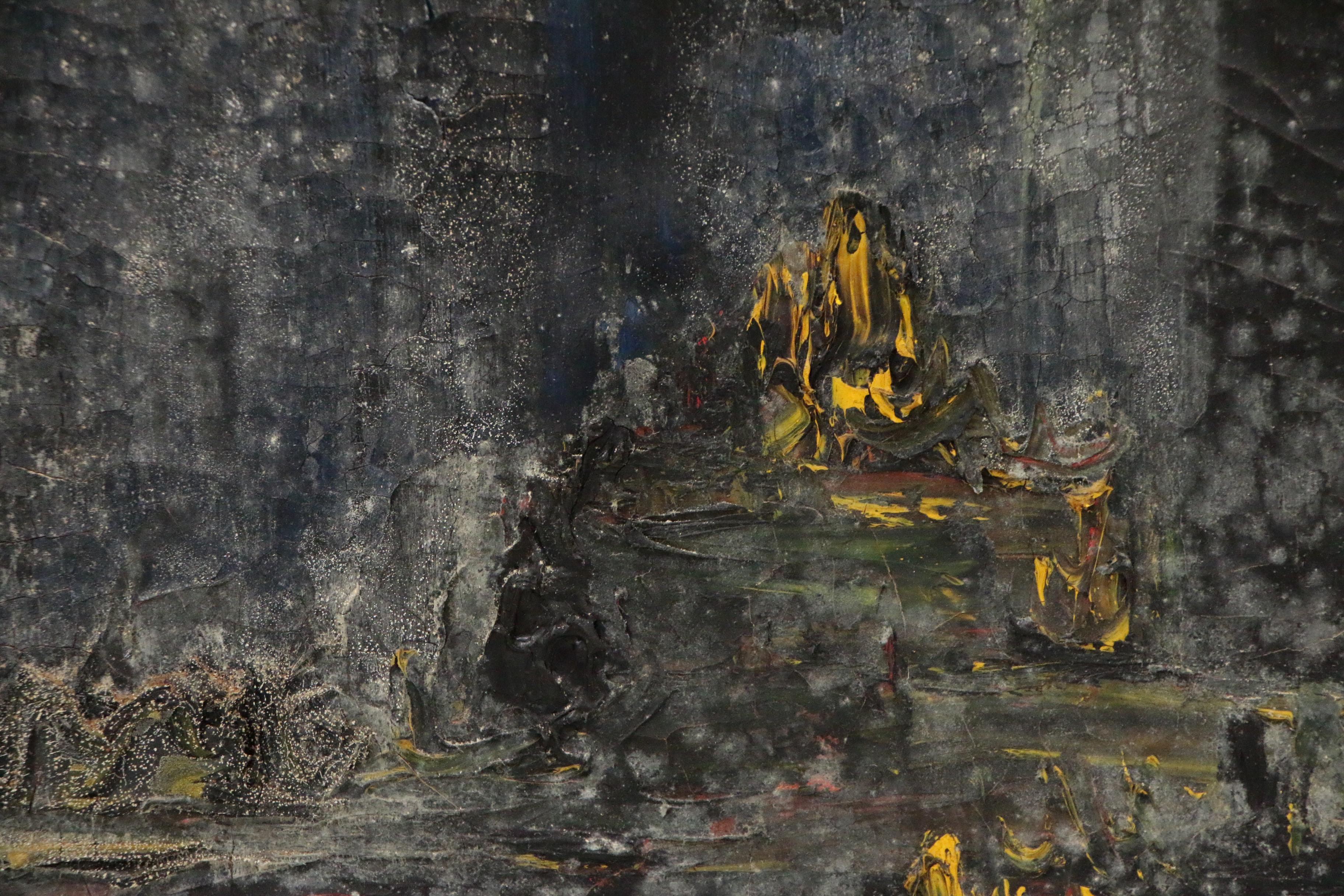 Joachim Probst Abstract Oil Painting "Motif", 1970