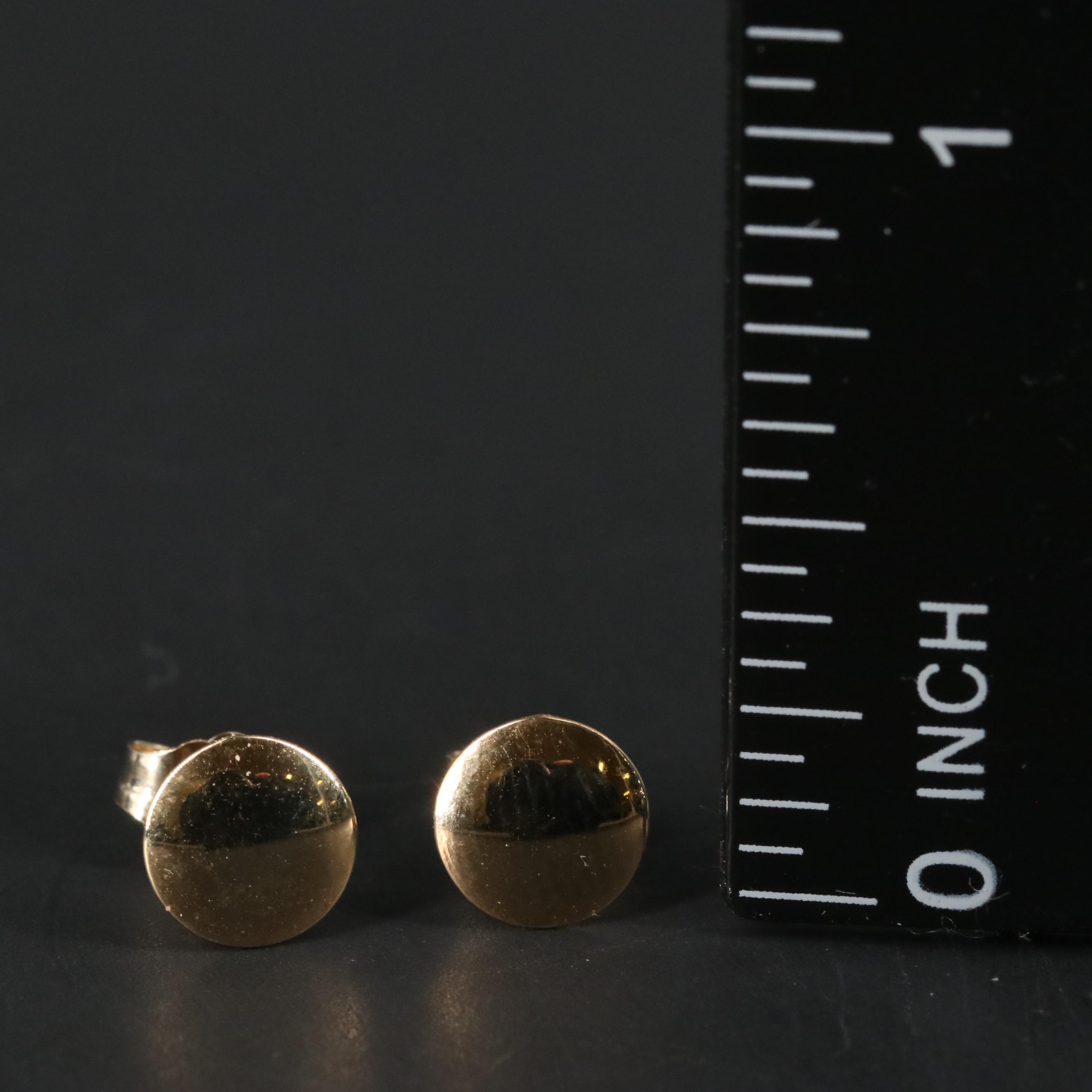 10K Domed Stud Earrings