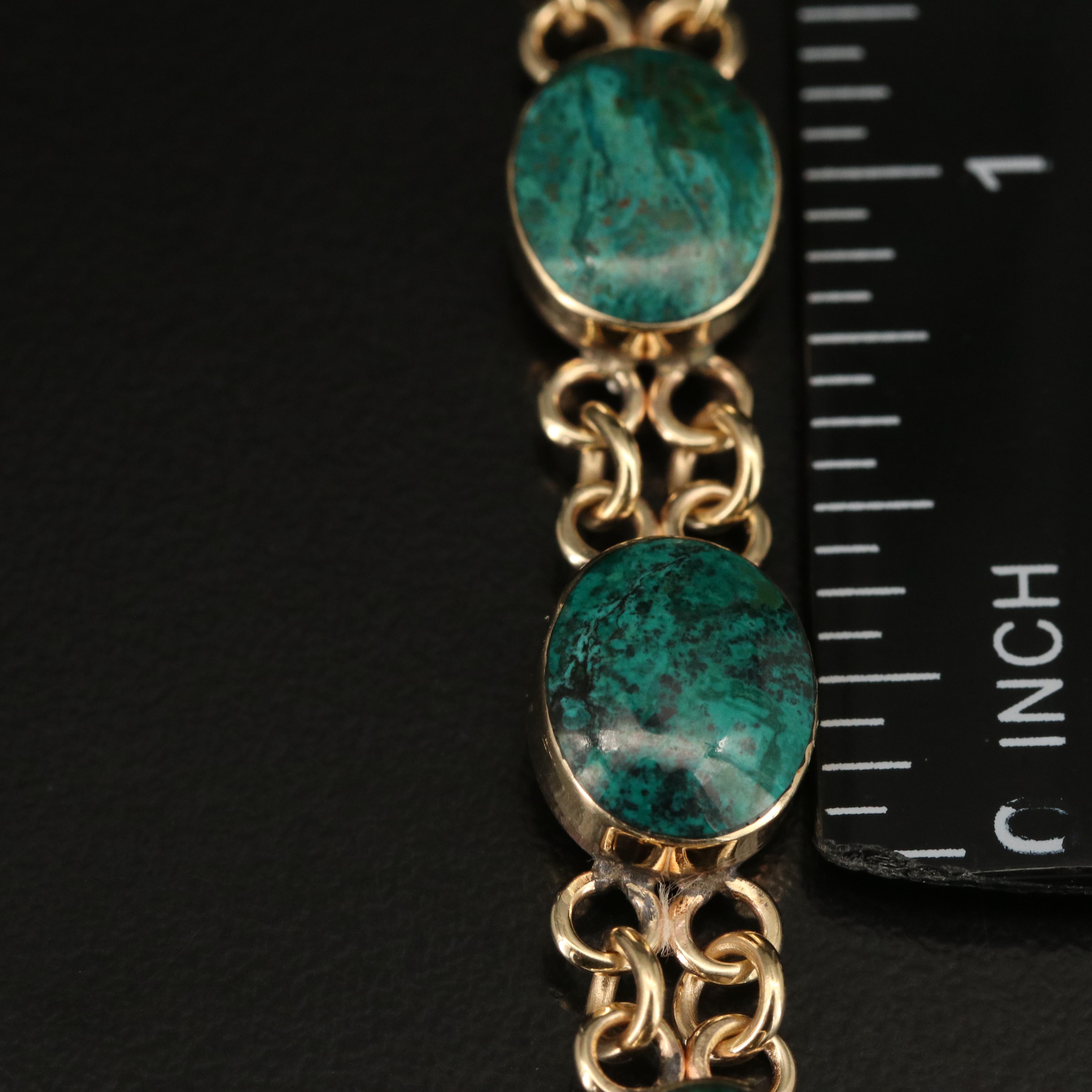 14K Eilat Stone Link Bracelet