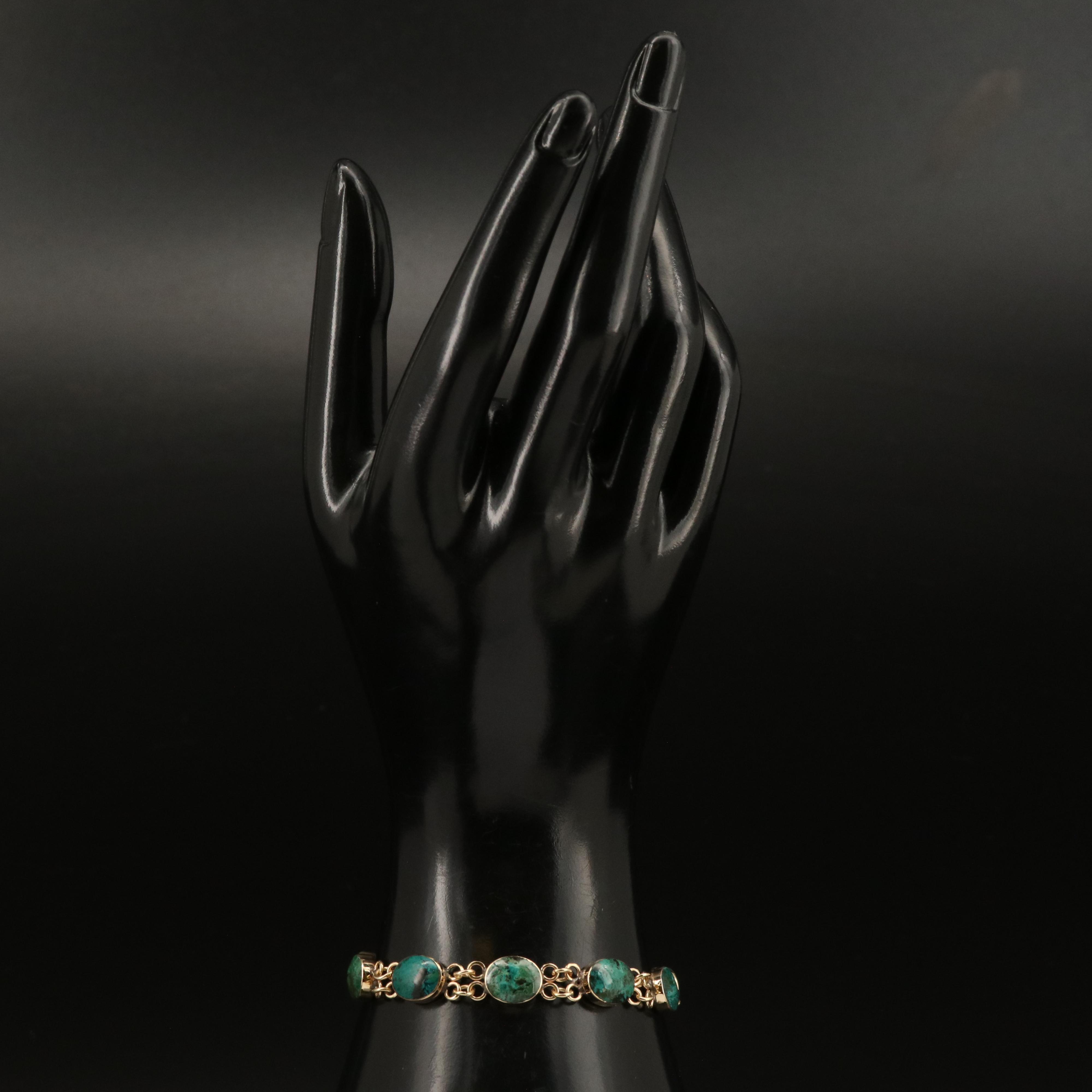 14K Eilat Stone Link Bracelet