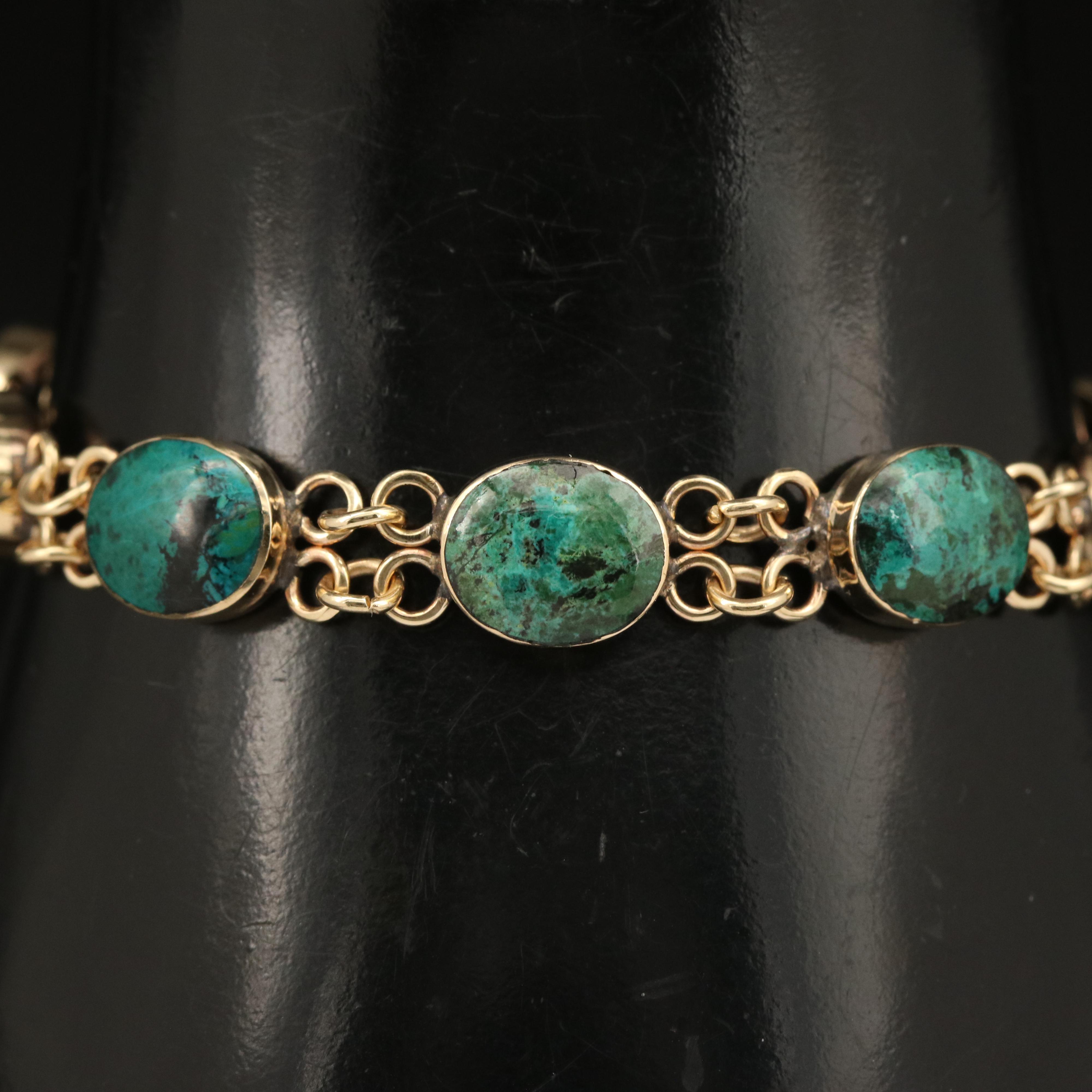 14K Eilat Stone Link Bracelet