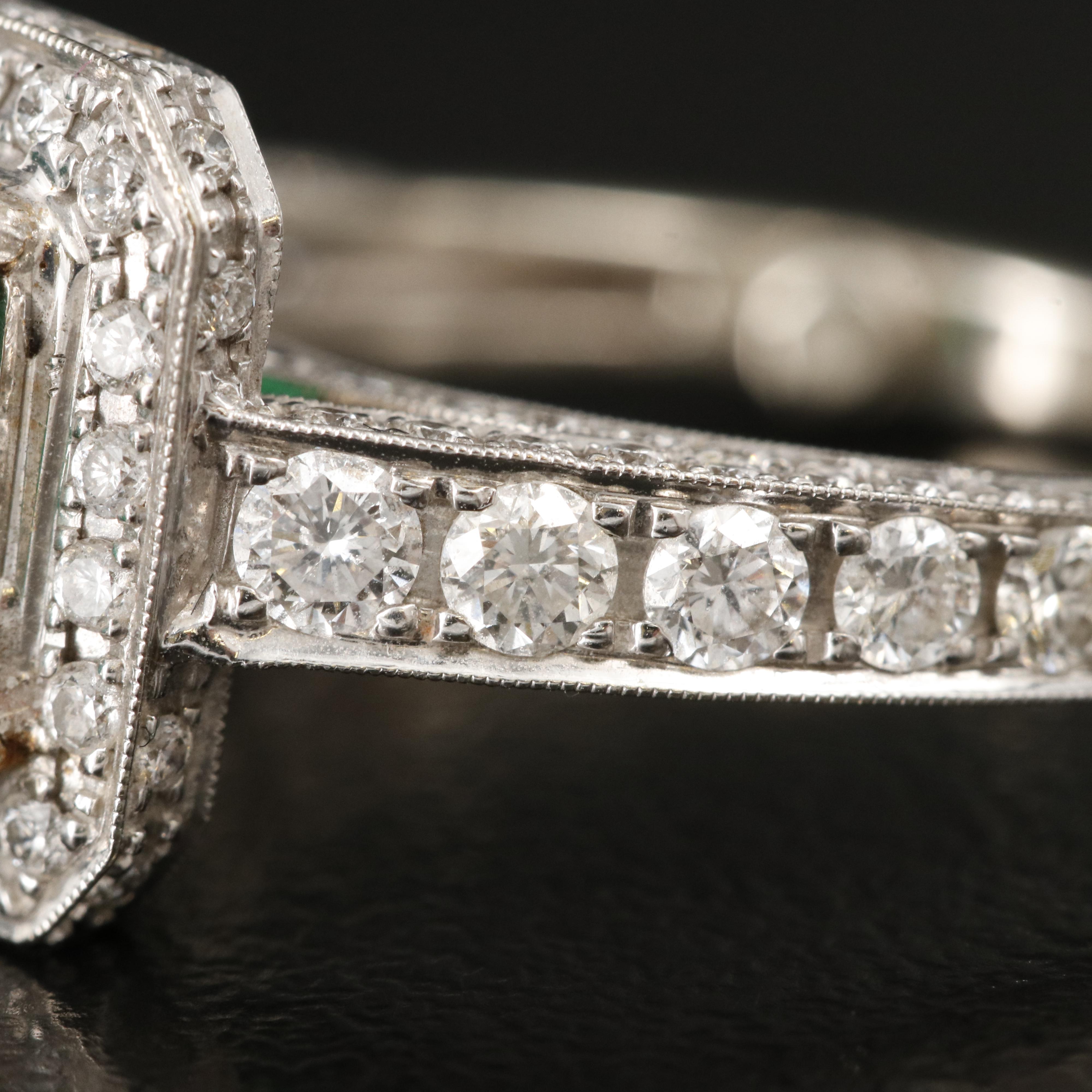 14K 1.48 CT Emerald and 1.33 CTW Diamond Ring