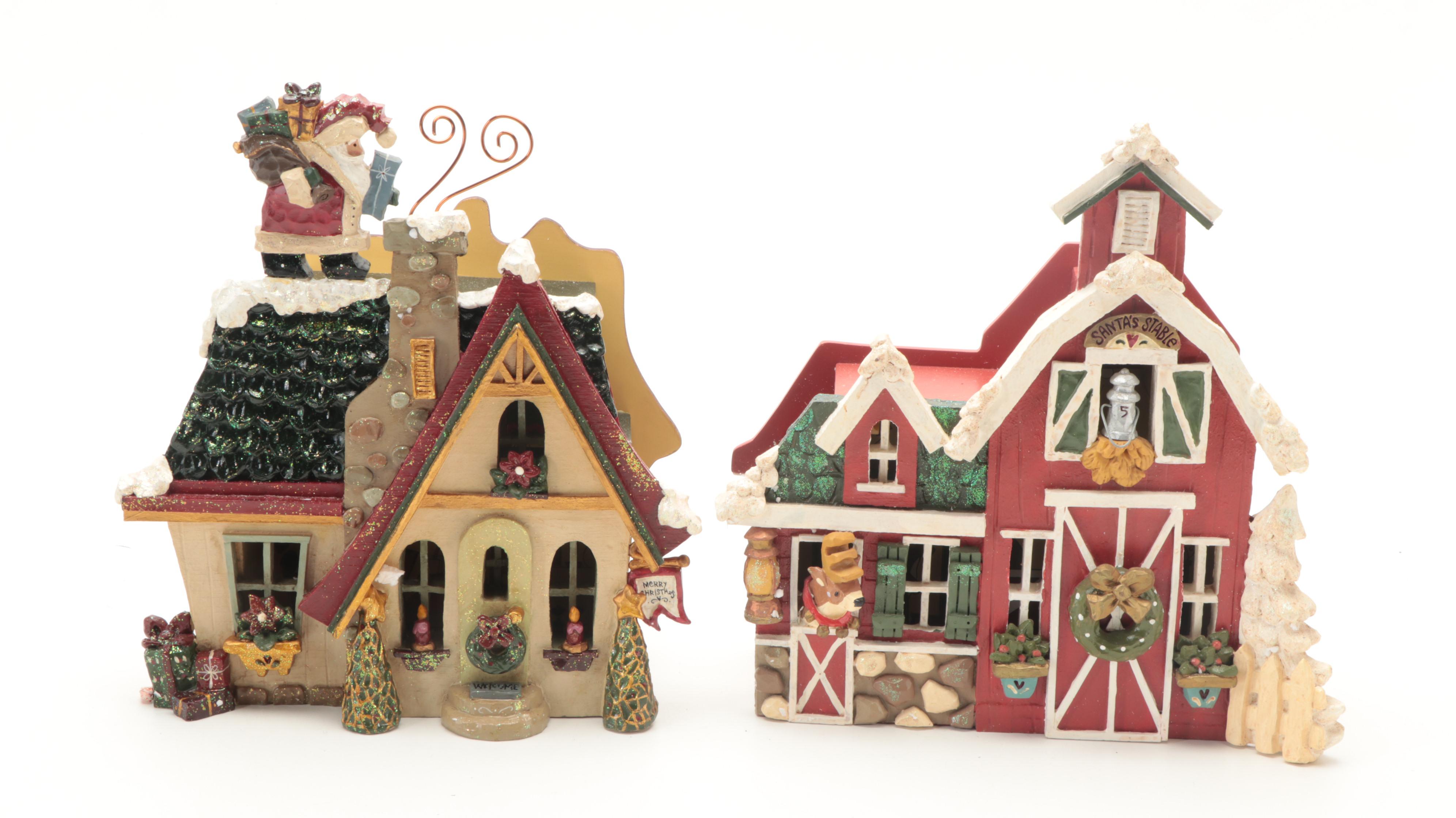 Kurt Adler Christmas Village Ornaments With Accessories