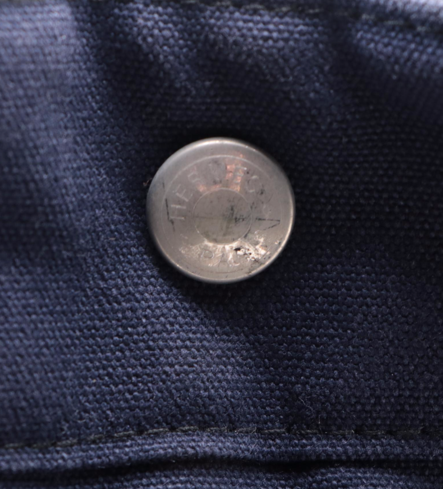 Hermès Fourre Tout MM Tote in Navy and Black Cotton Canvas