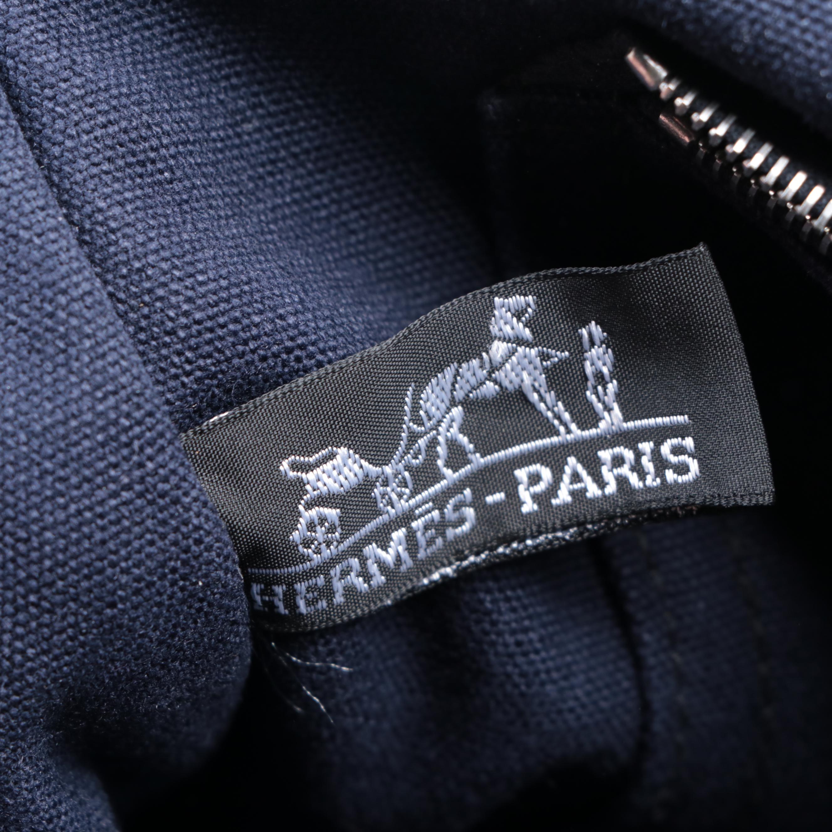 Hermès Fourre Tout MM Tote in Navy and Black Cotton Canvas