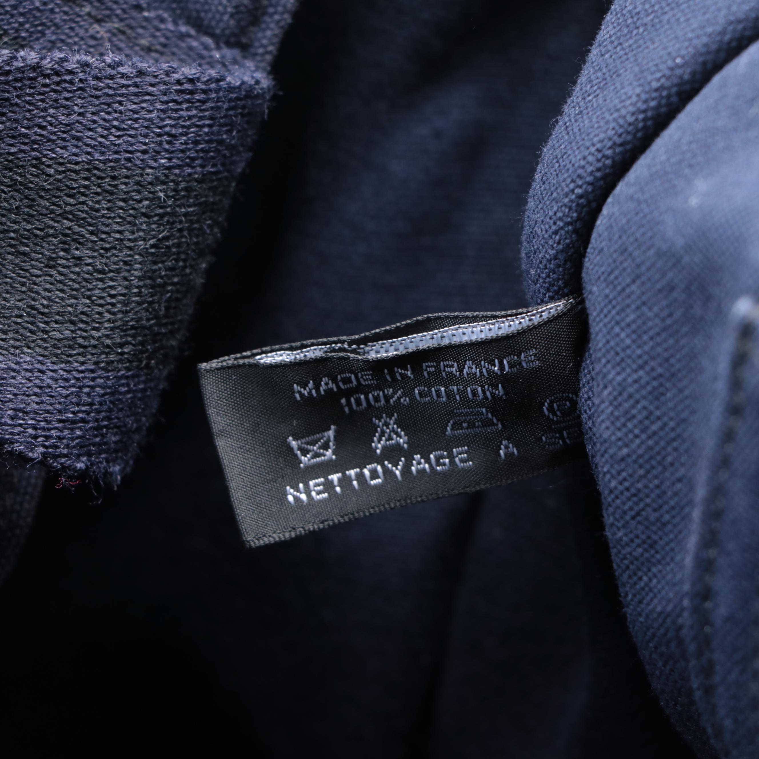 Hermès Fourre Tout MM Tote in Navy and Black Cotton Canvas