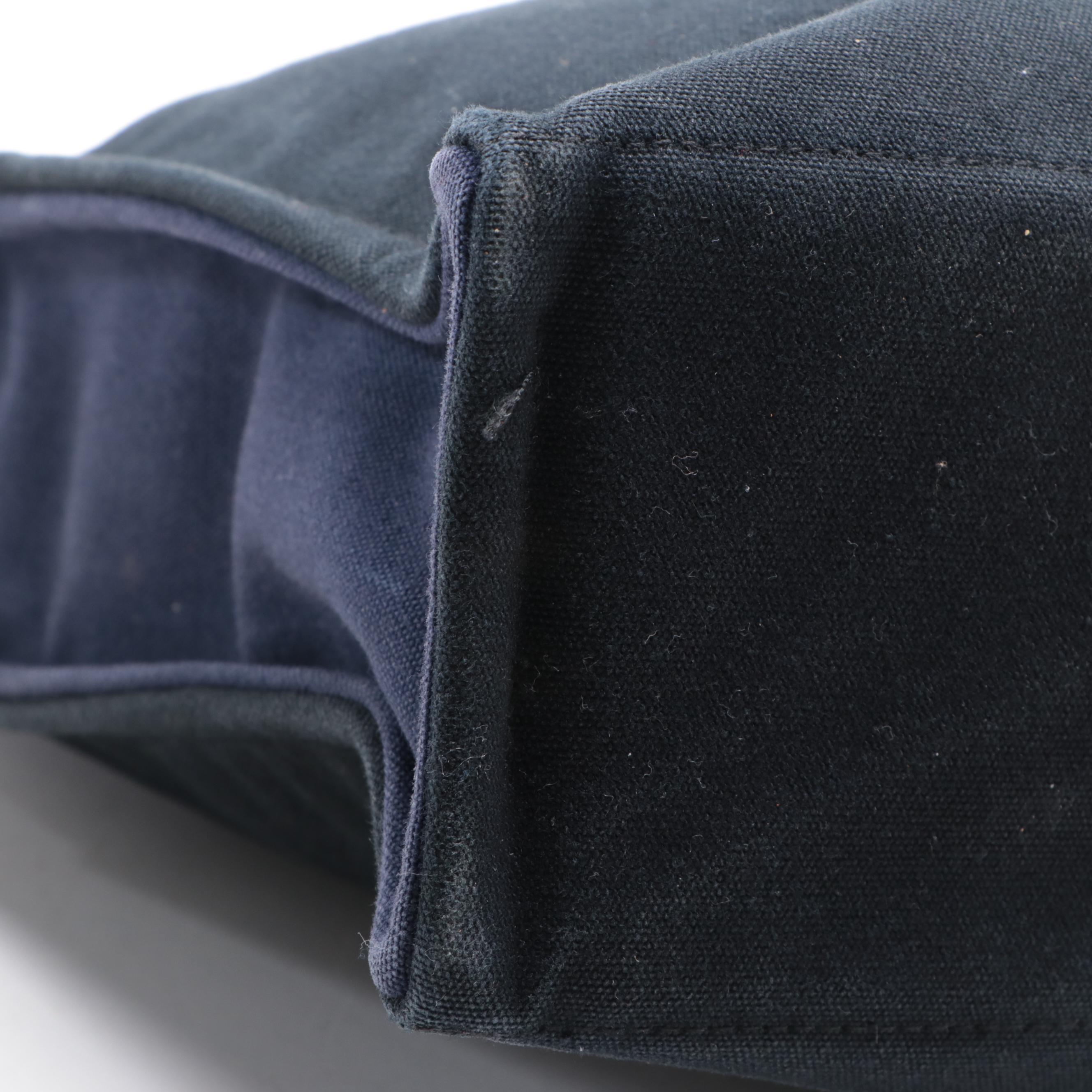Hermès Fourre Tout MM Tote in Navy and Black Cotton Canvas