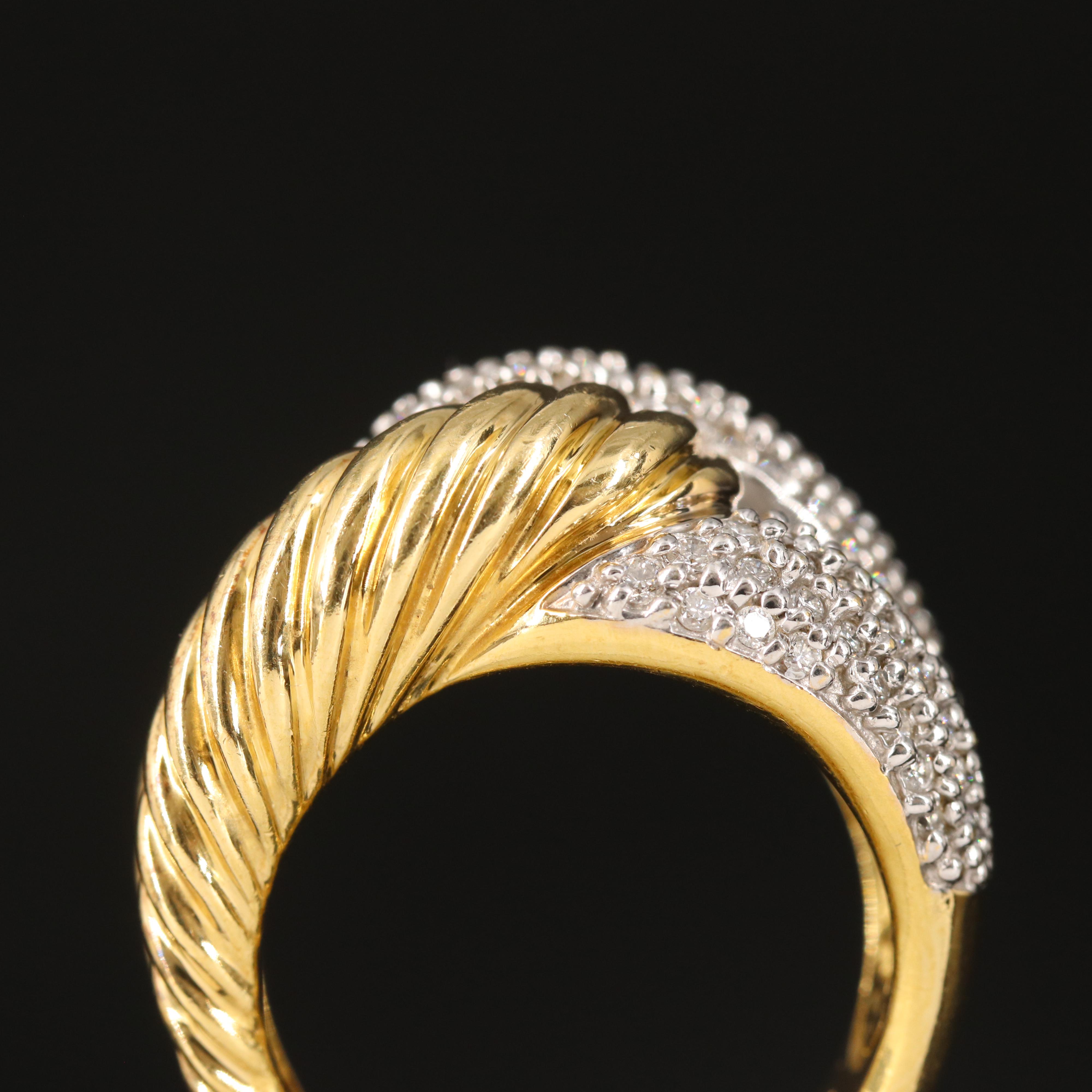 David Yurman "Labyrinth" 18K 1.04 CTW Diamond Fluted Ring