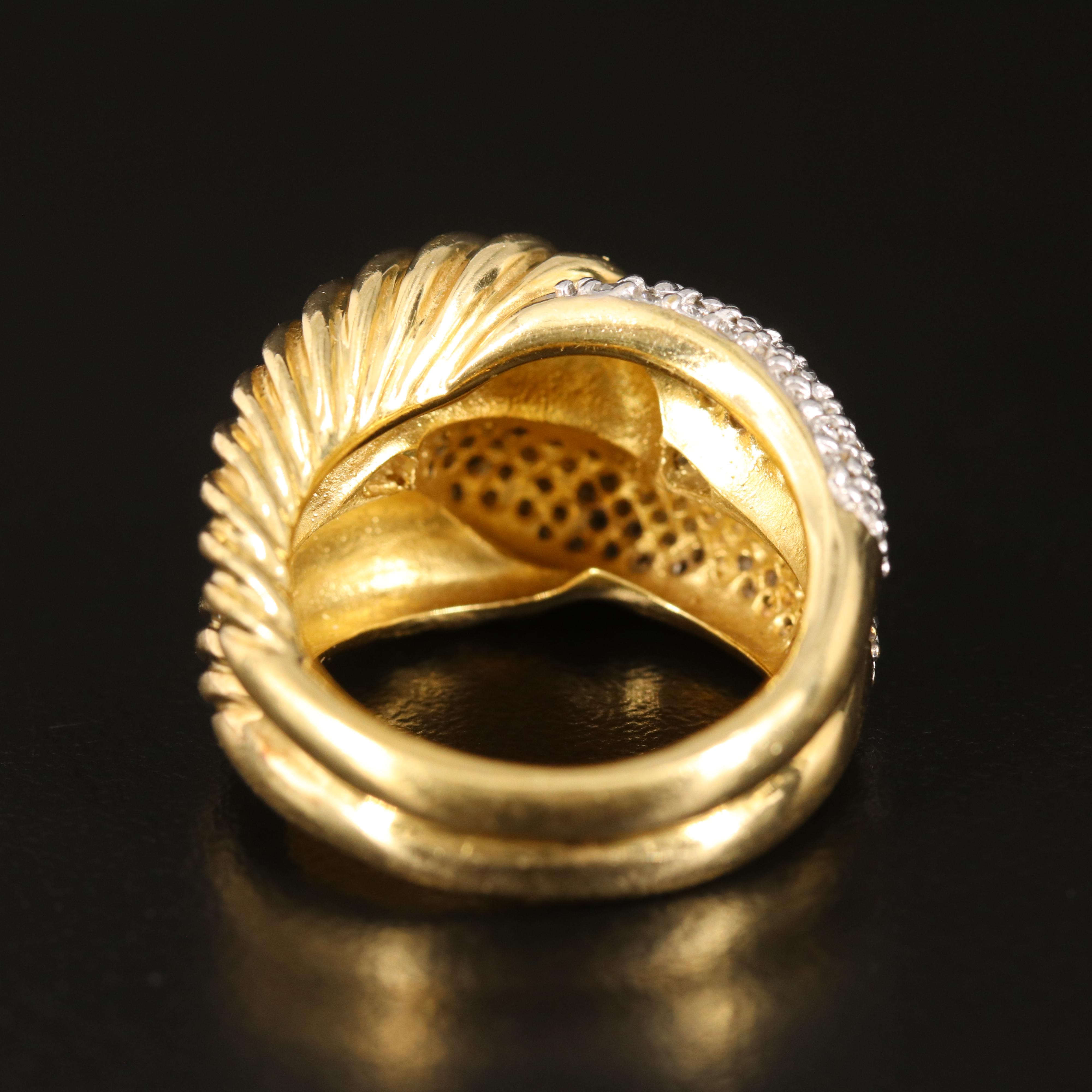 David Yurman "Labyrinth" 18K 1.04 CTW Diamond Fluted Ring