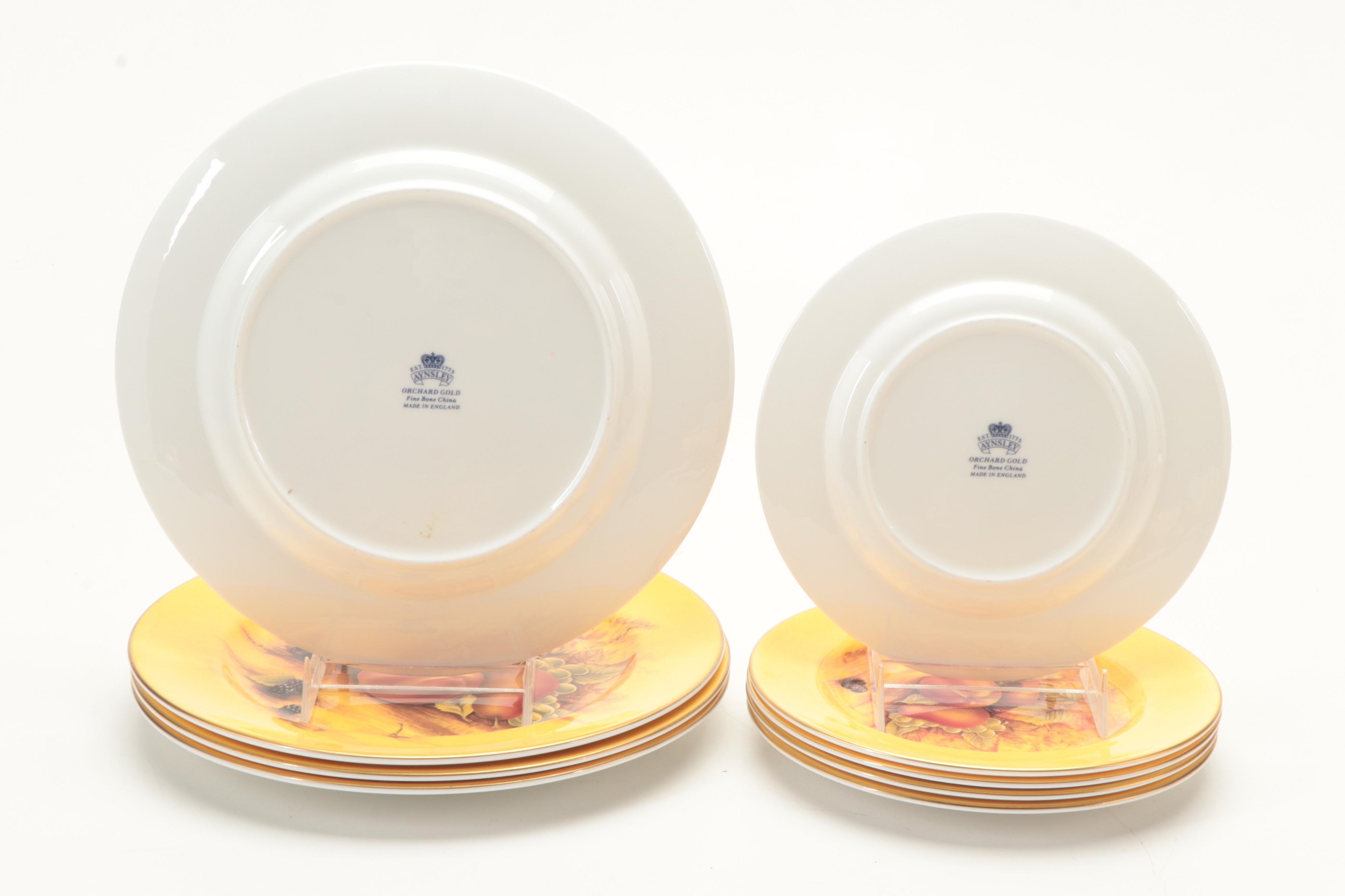 Aynsley "Orchard Gold" Bone China Tea Set, Mid-20th Century