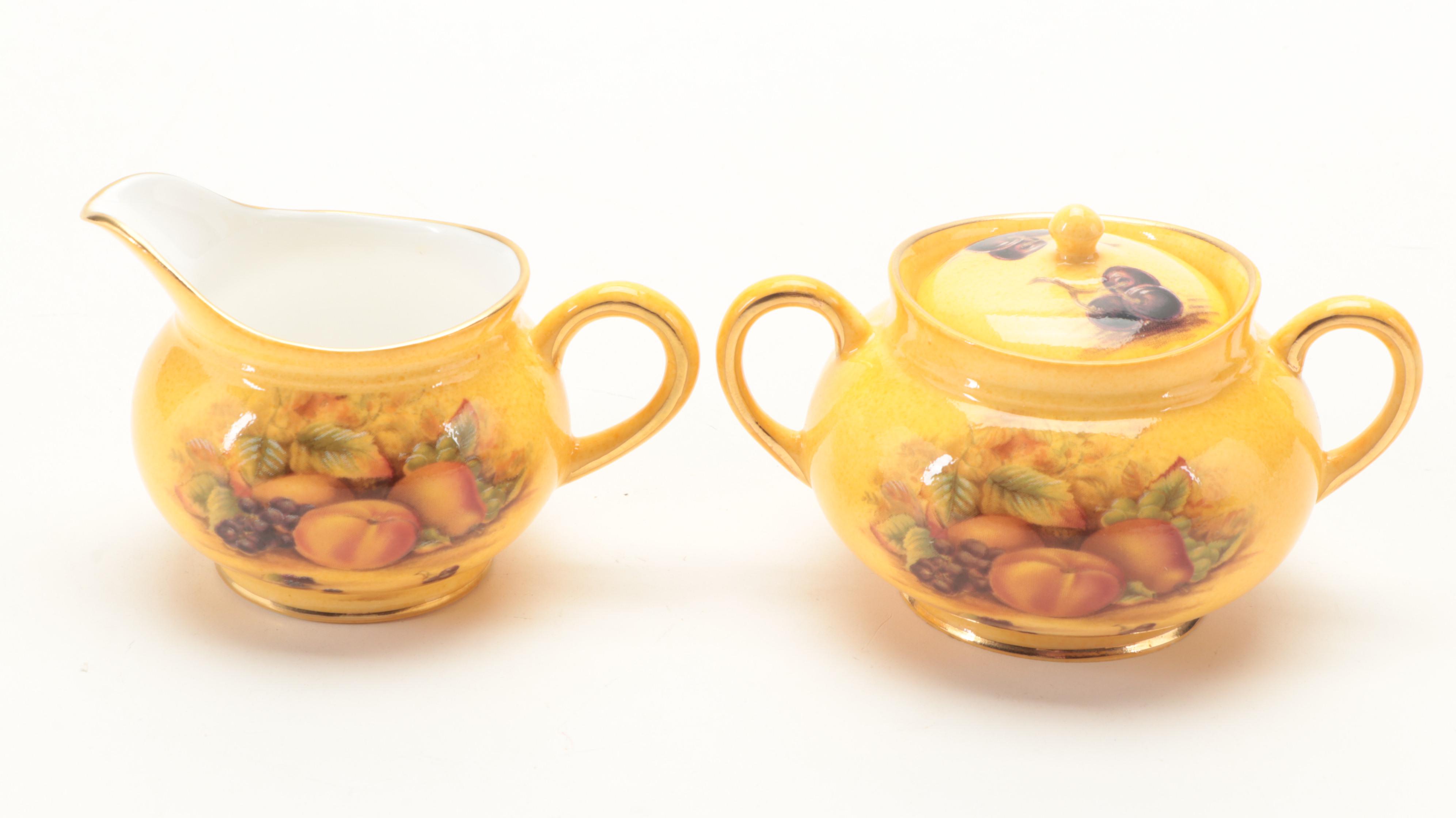 Aynsley "Orchard Gold" Bone China Tea Set, Mid-20th Century