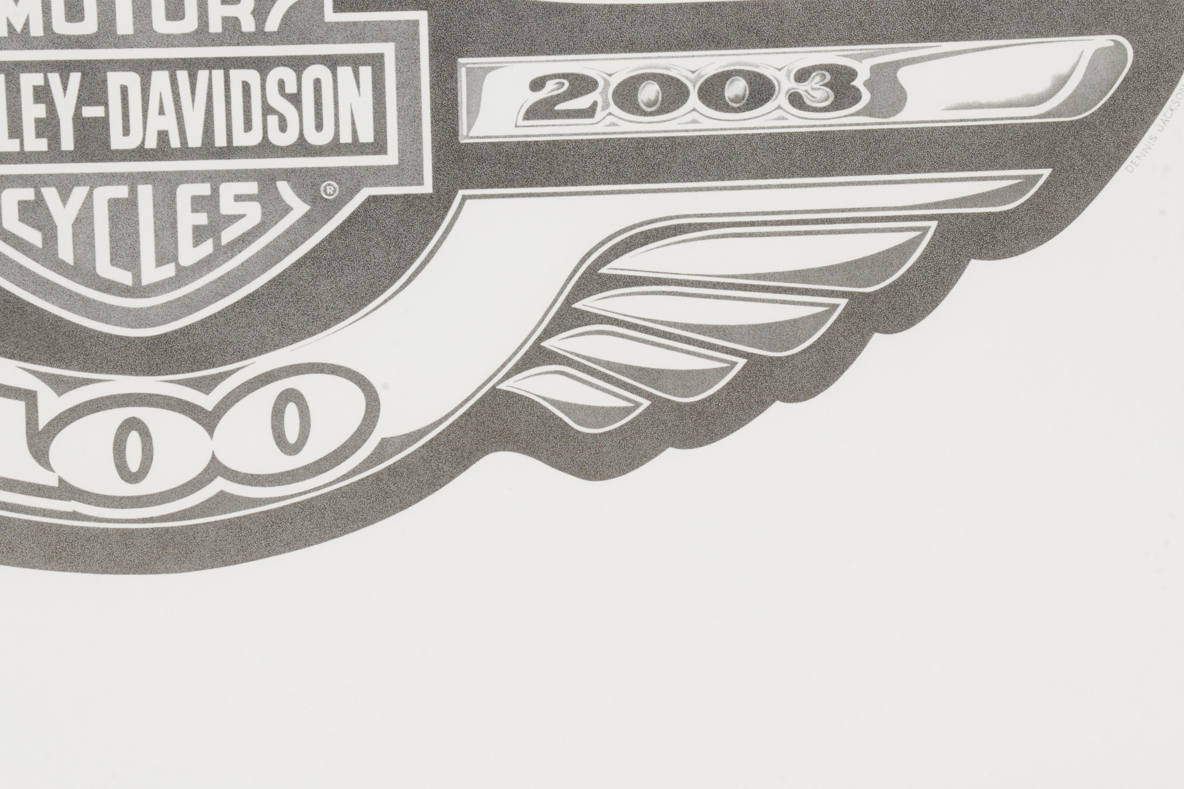 Harley-Davidson Giclée After Dennis Jackson "100th Anniversary Logo"