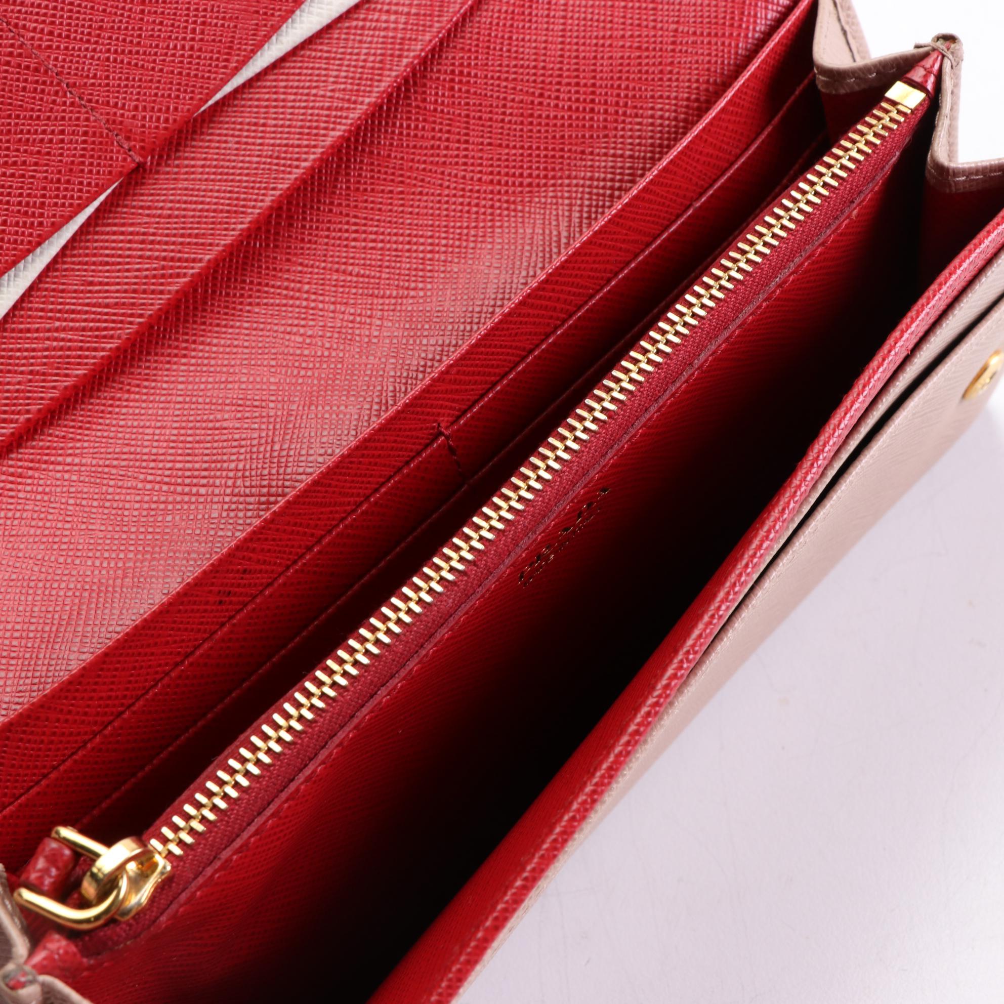 Prada Long Wallet in Saffiano Leather