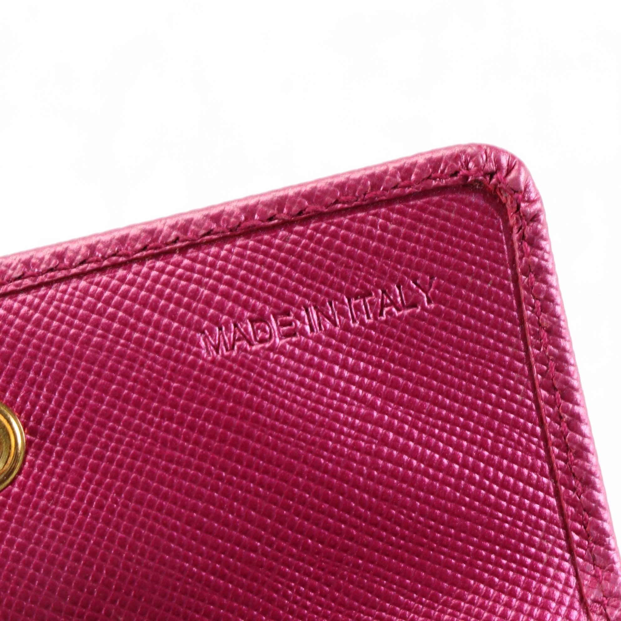 Prada Small Card Case in Iridescent-Tone Saffiano Leather with Box