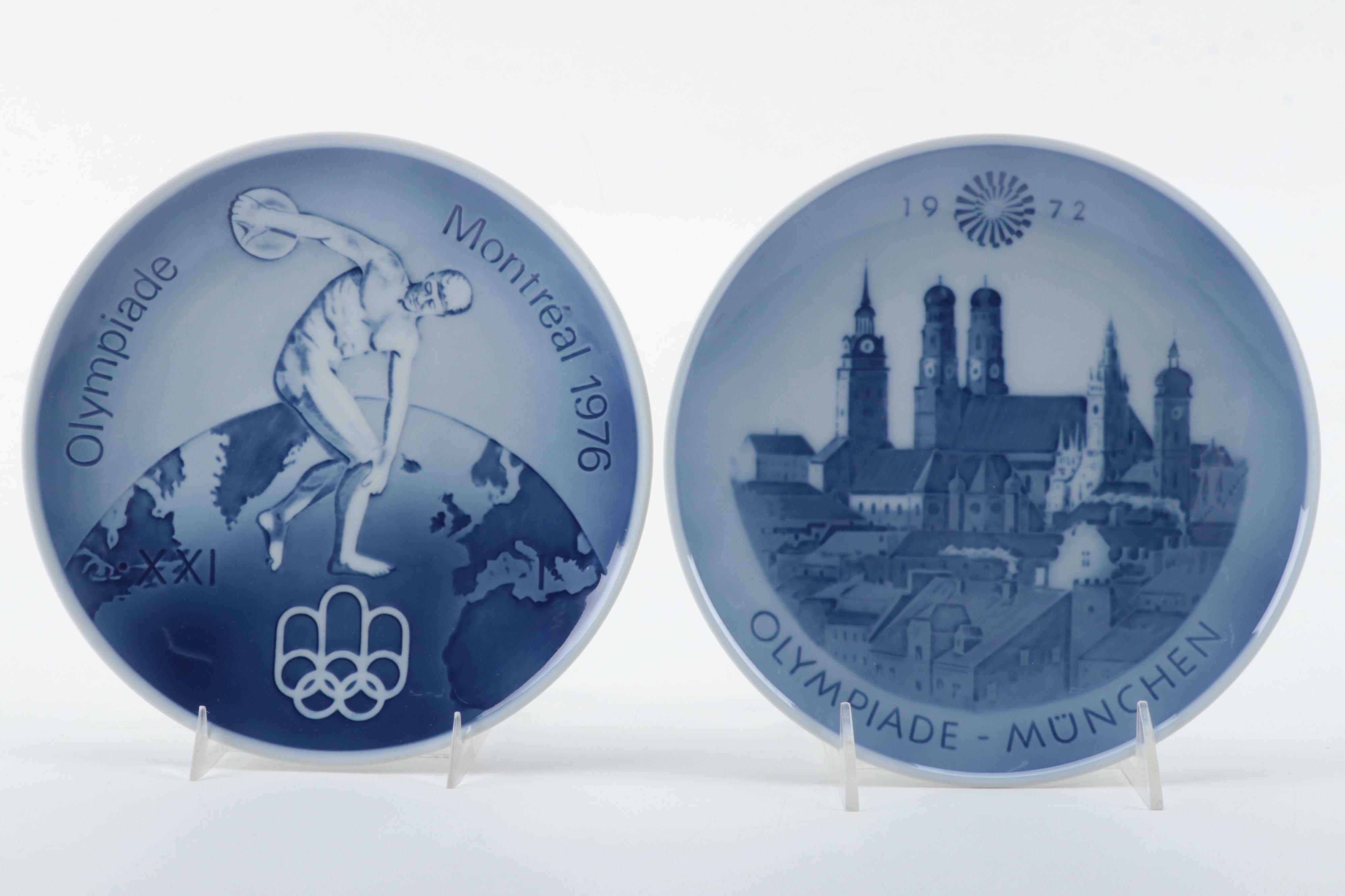 Royal Copenhagen, Bing & Grøndahl and Goebel Porcelain Olympic Collector Plates