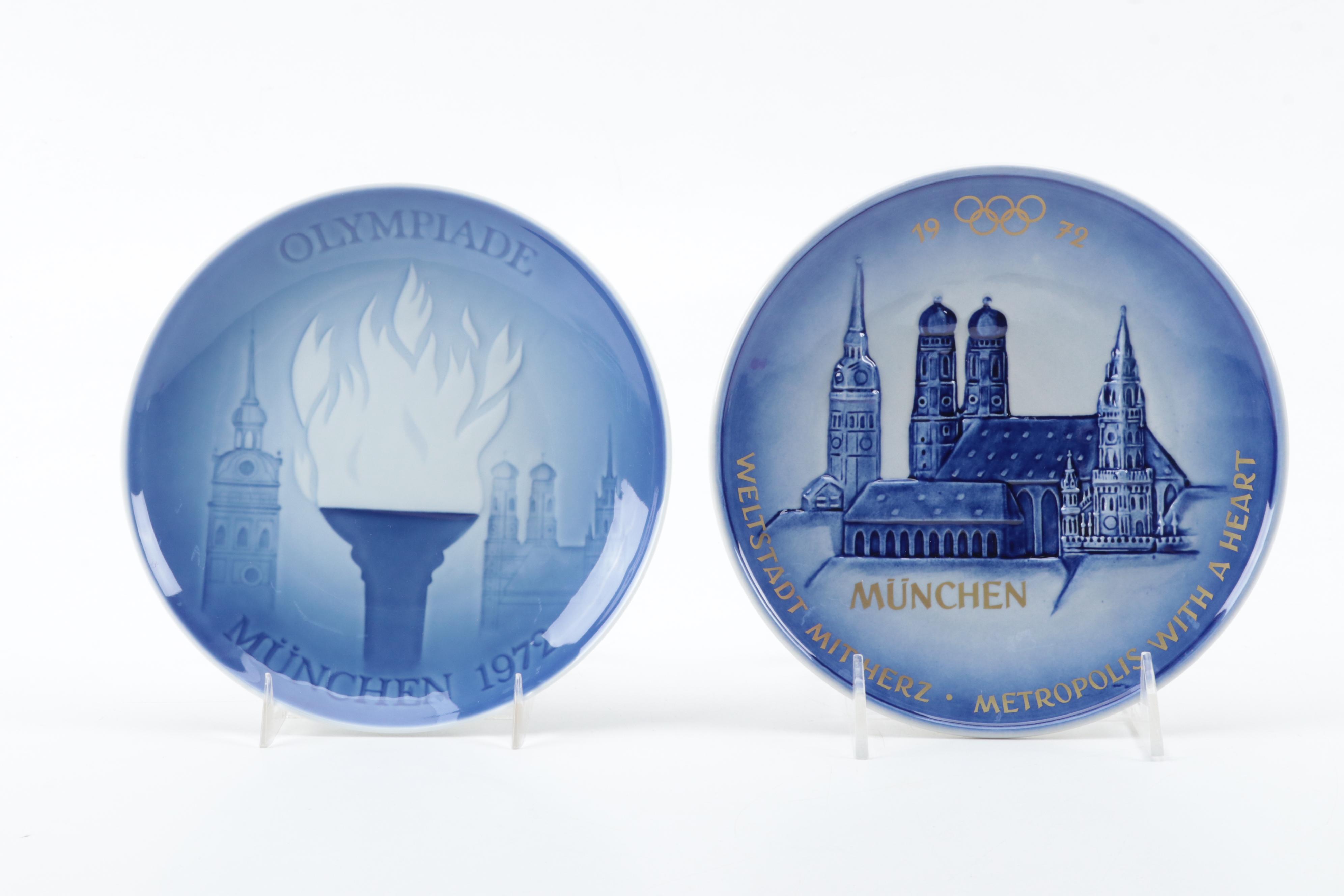 Royal Copenhagen, Bing & Grøndahl and Goebel Porcelain Olympic Collector Plates