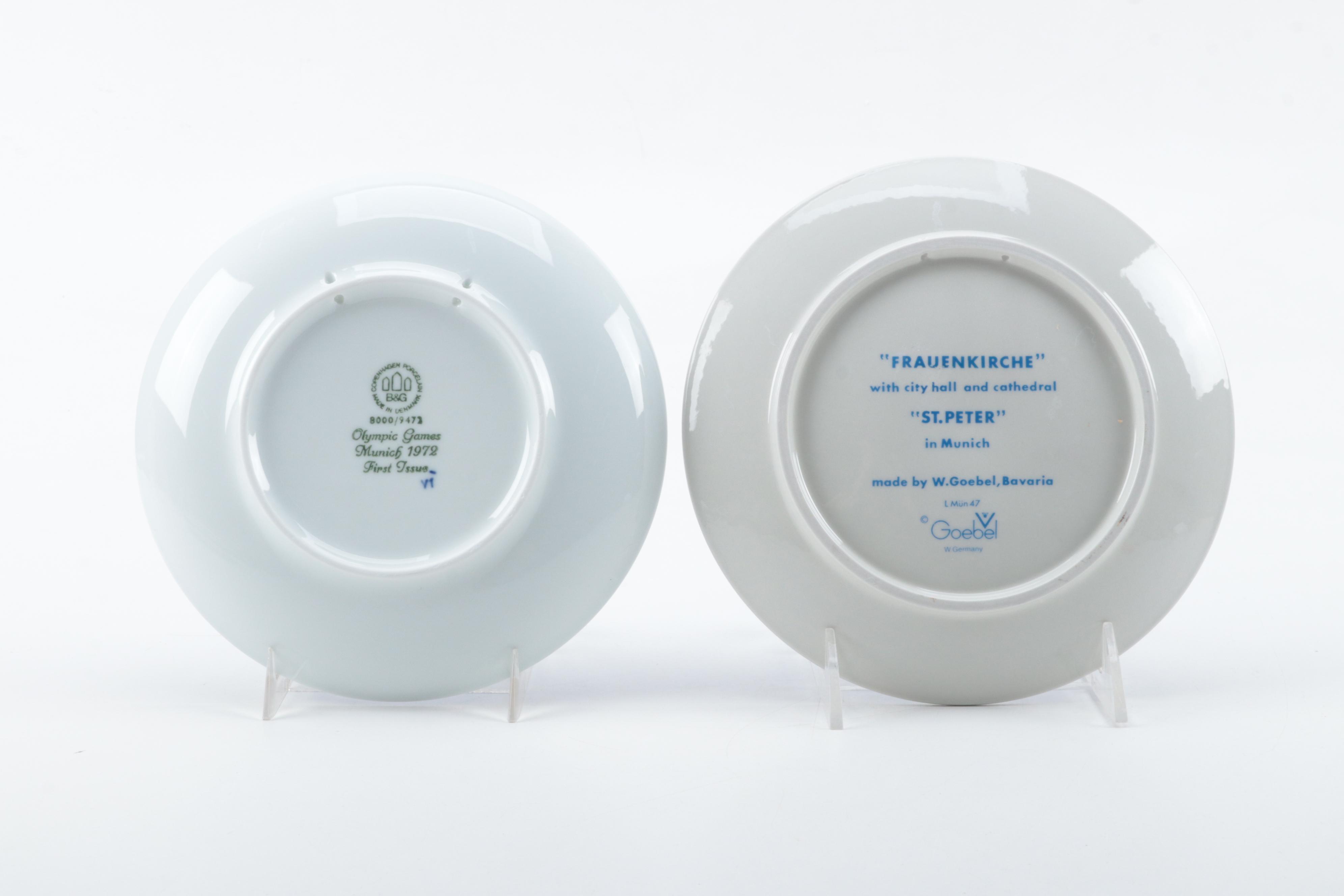 Royal Copenhagen, Bing & Grøndahl and Goebel Porcelain Olympic Collector Plates