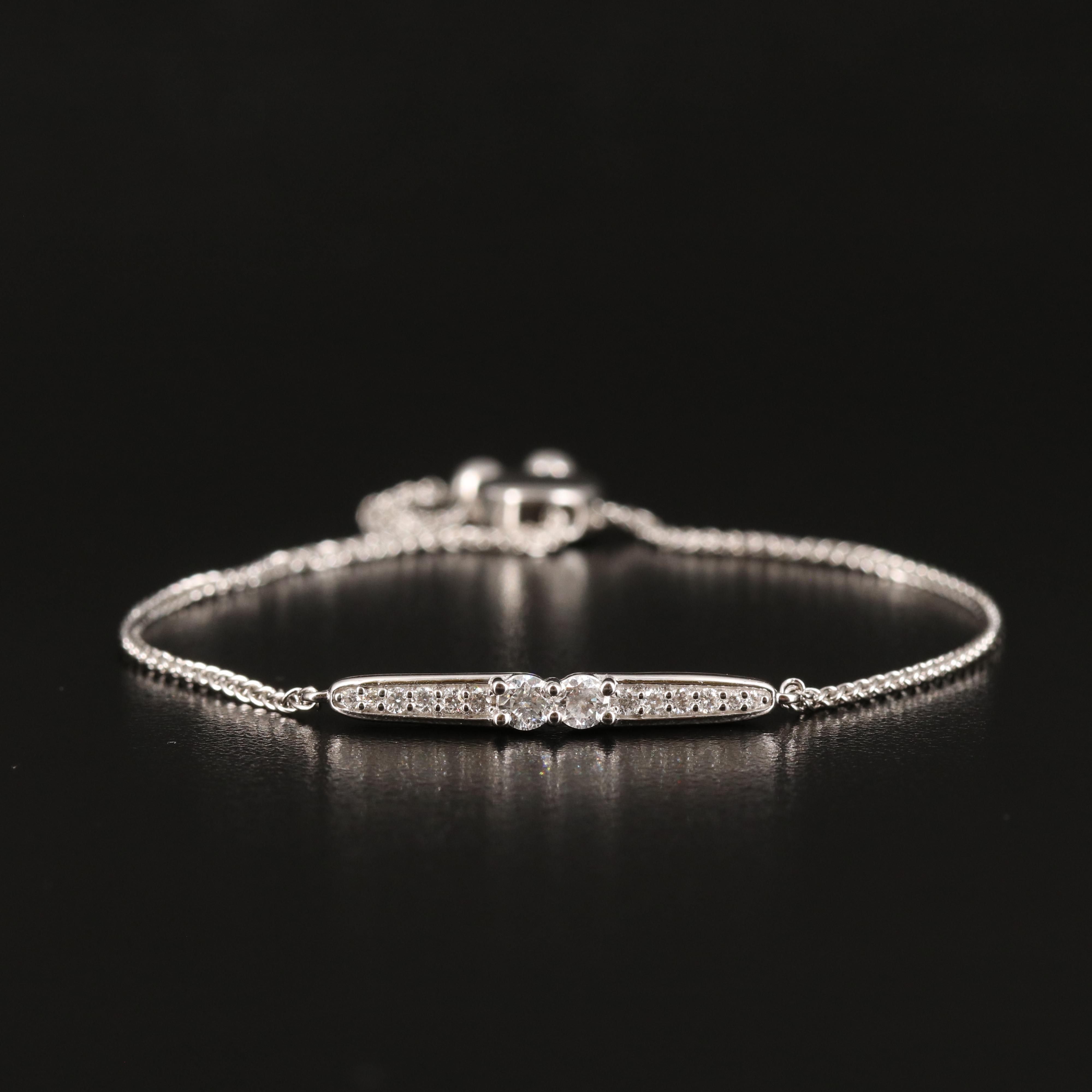 Diamond Bolo Bracelet in Sterling