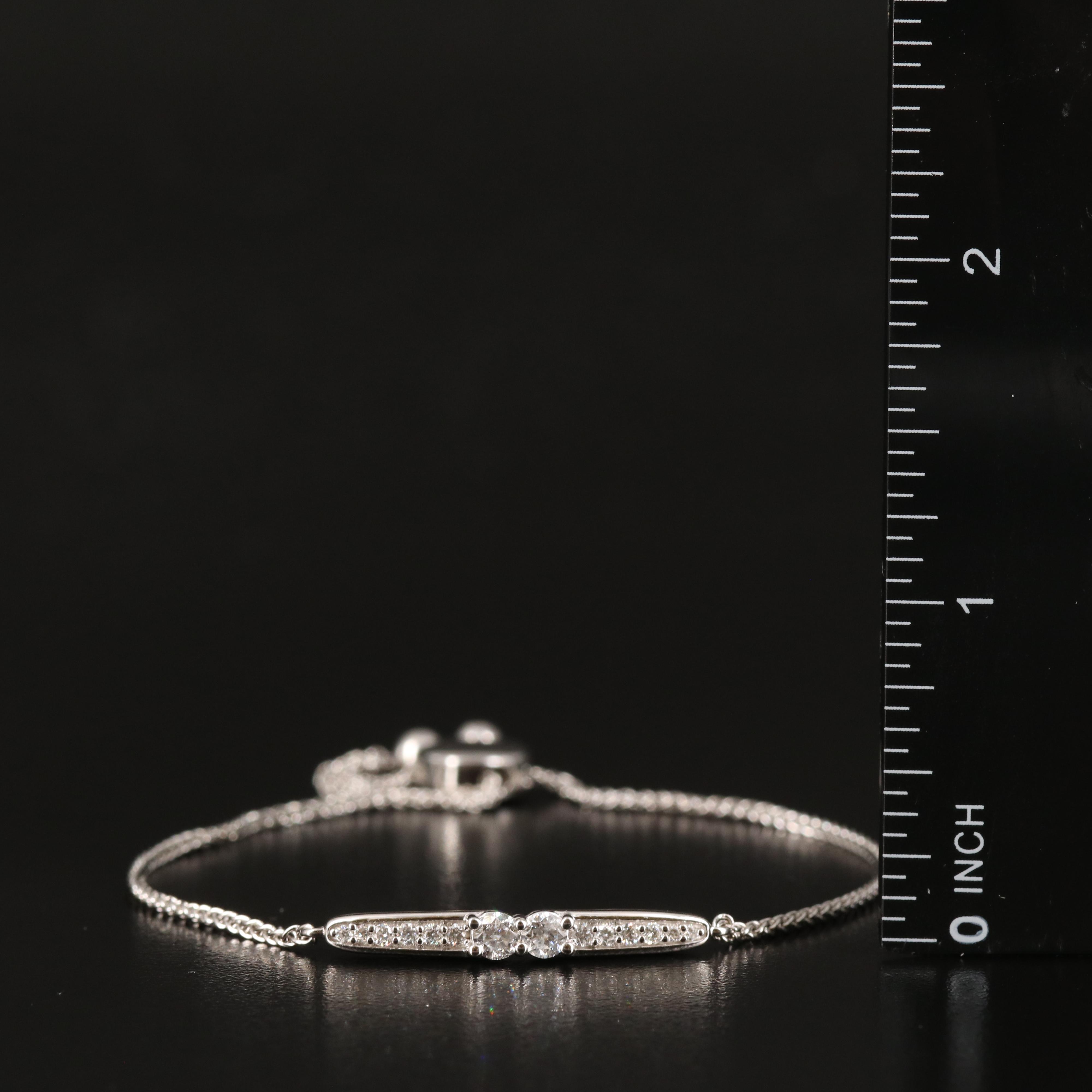 Diamond Bolo Bracelet in Sterling