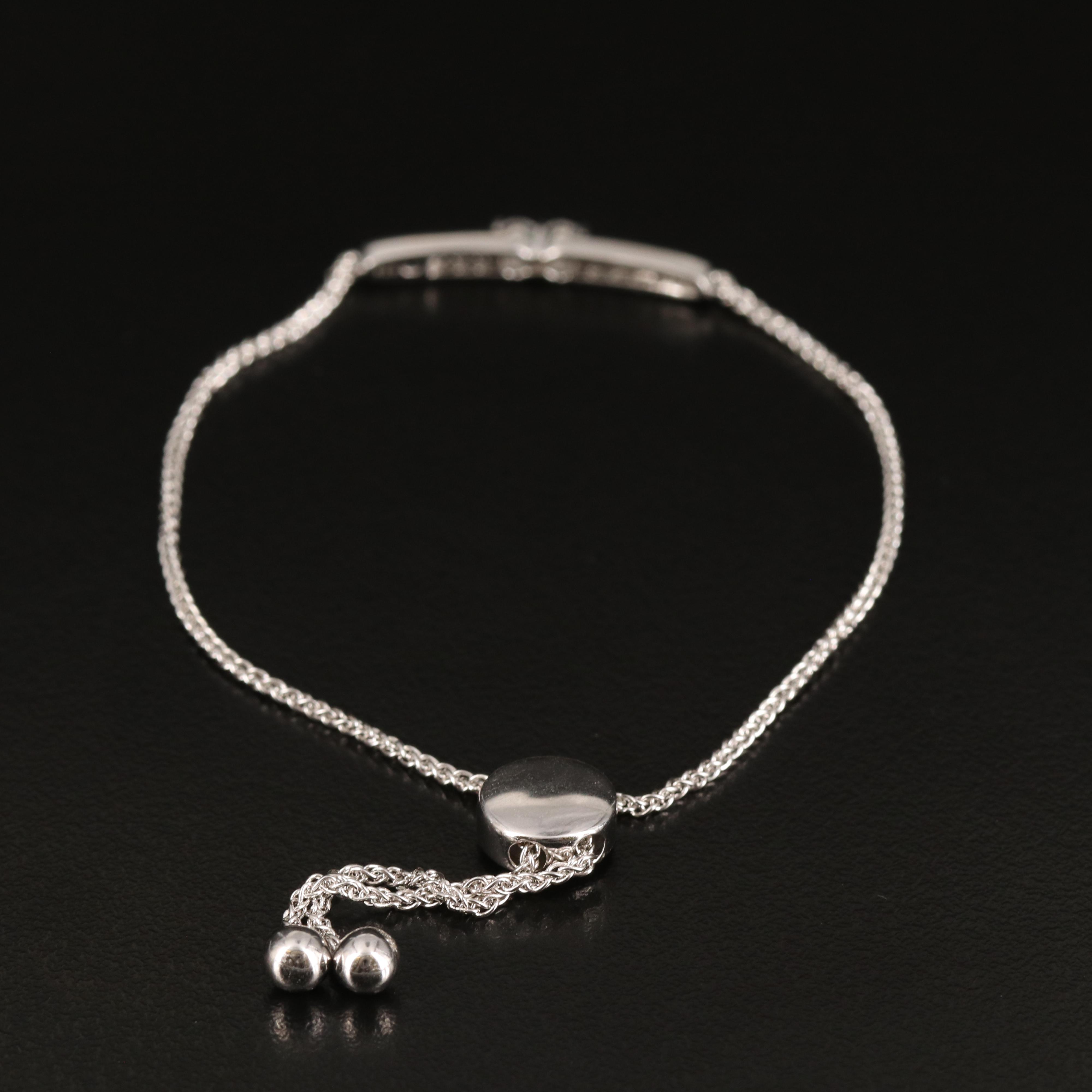 Diamond Bolo Bracelet in Sterling