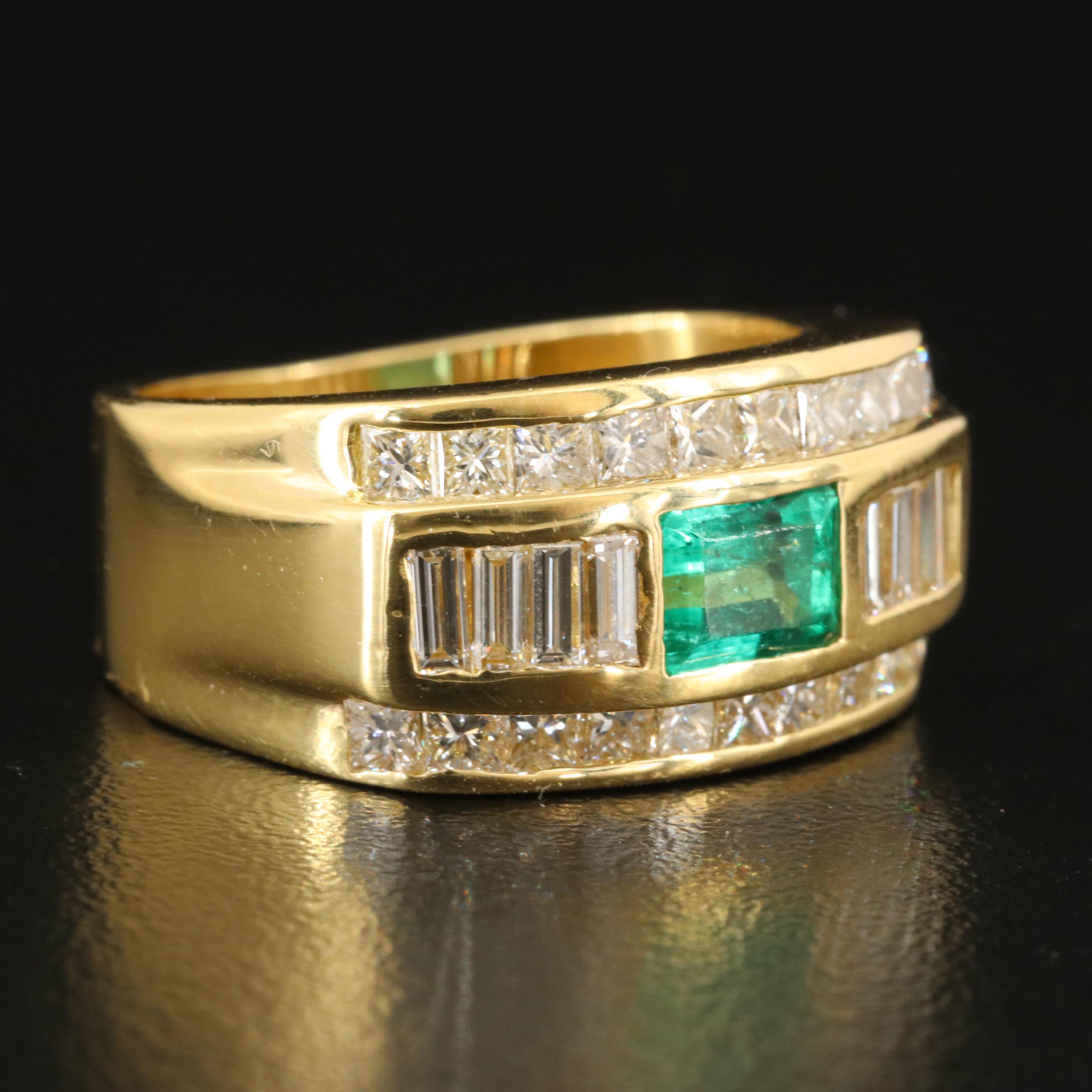 18K Emerald and 1.02 CTW Diamond Ring