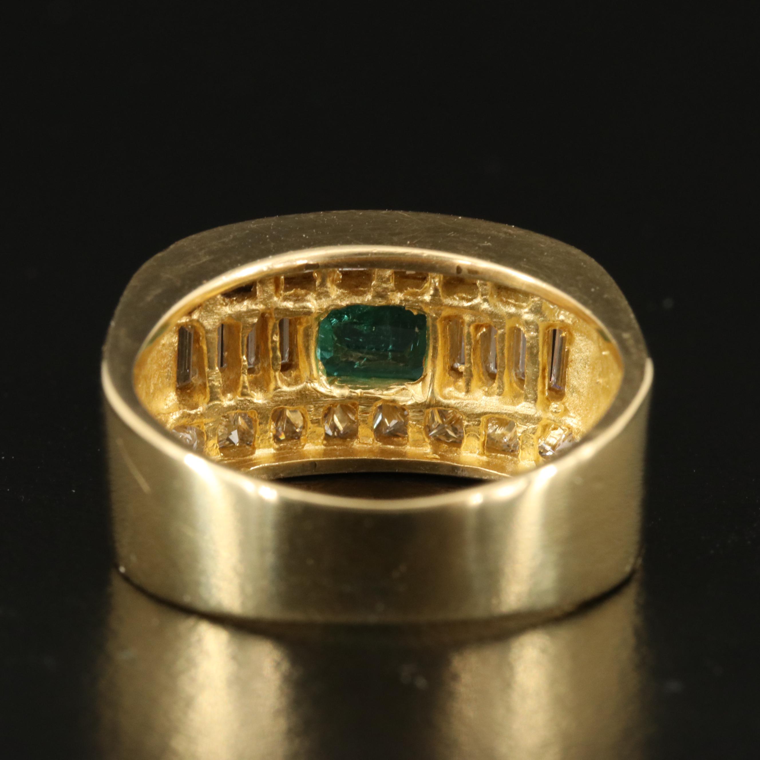 18K Emerald and 1.02 CTW Diamond Ring