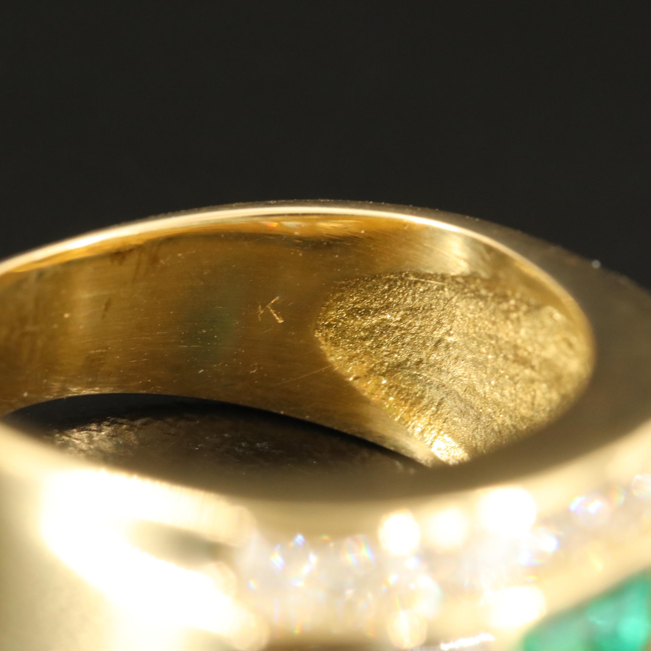 18K Emerald and 1.02 CTW Diamond Ring