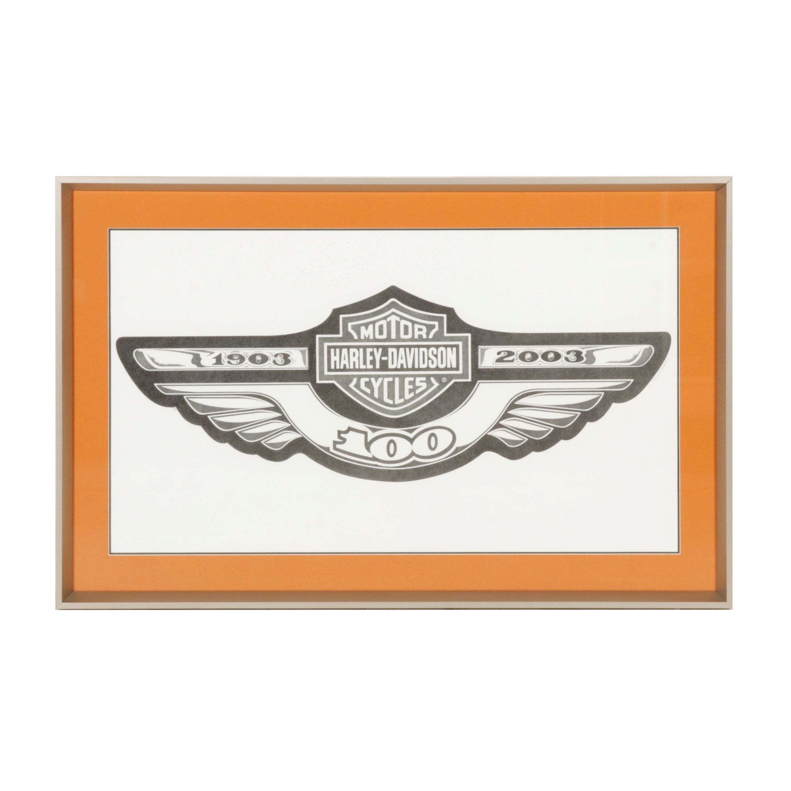 Harley-Davidson Giclée After Dennis Jackson "100th Anniversary Logo"