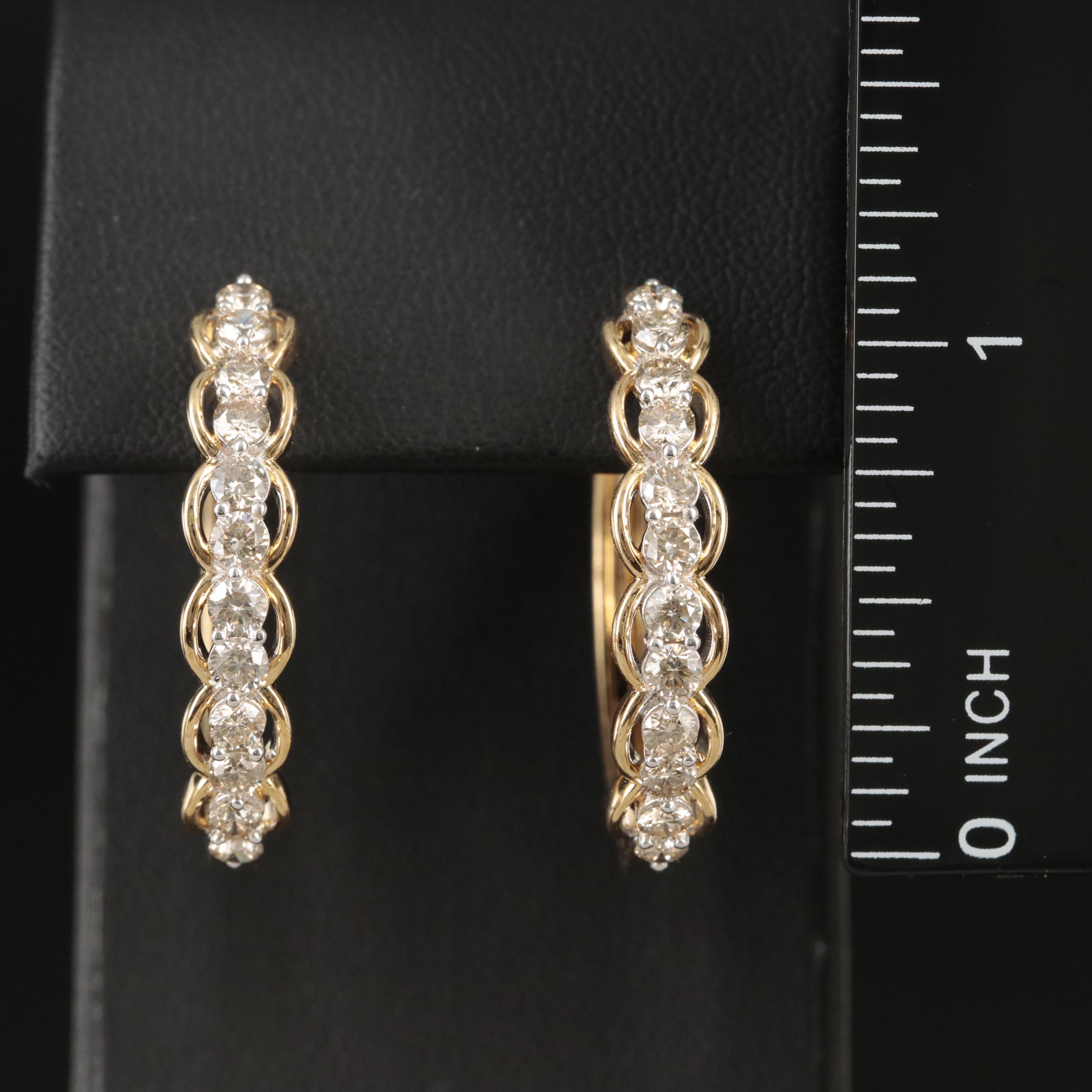 Sterling 1.90 CTW Diamond Hoop Earrings