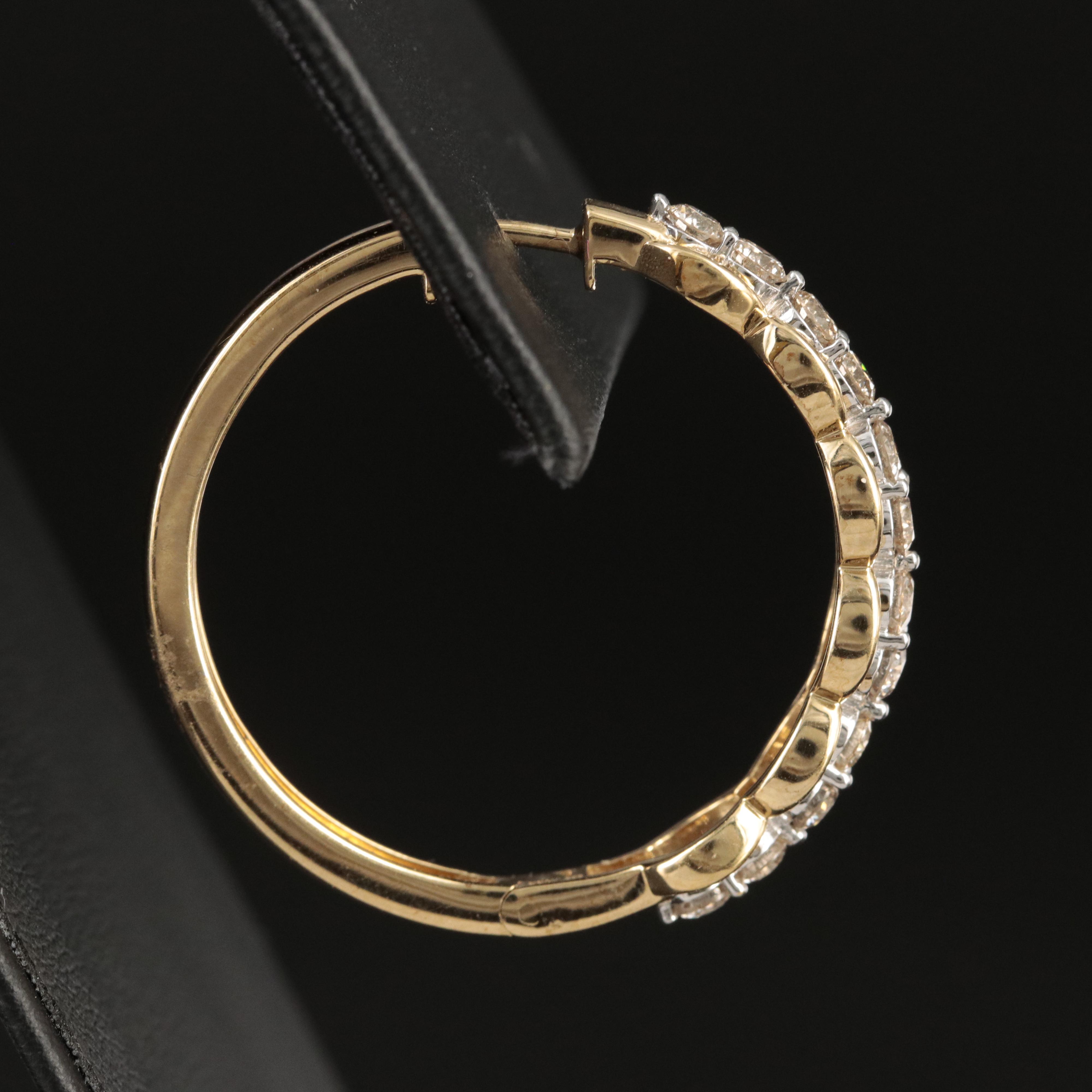 Sterling 1.90 CTW Diamond Hoop Earrings