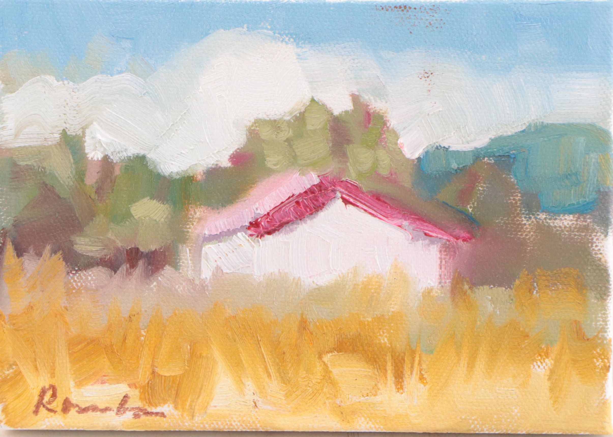 Sally Rosenbaum Oil Painting "Napa Country Cottage," 21st Century