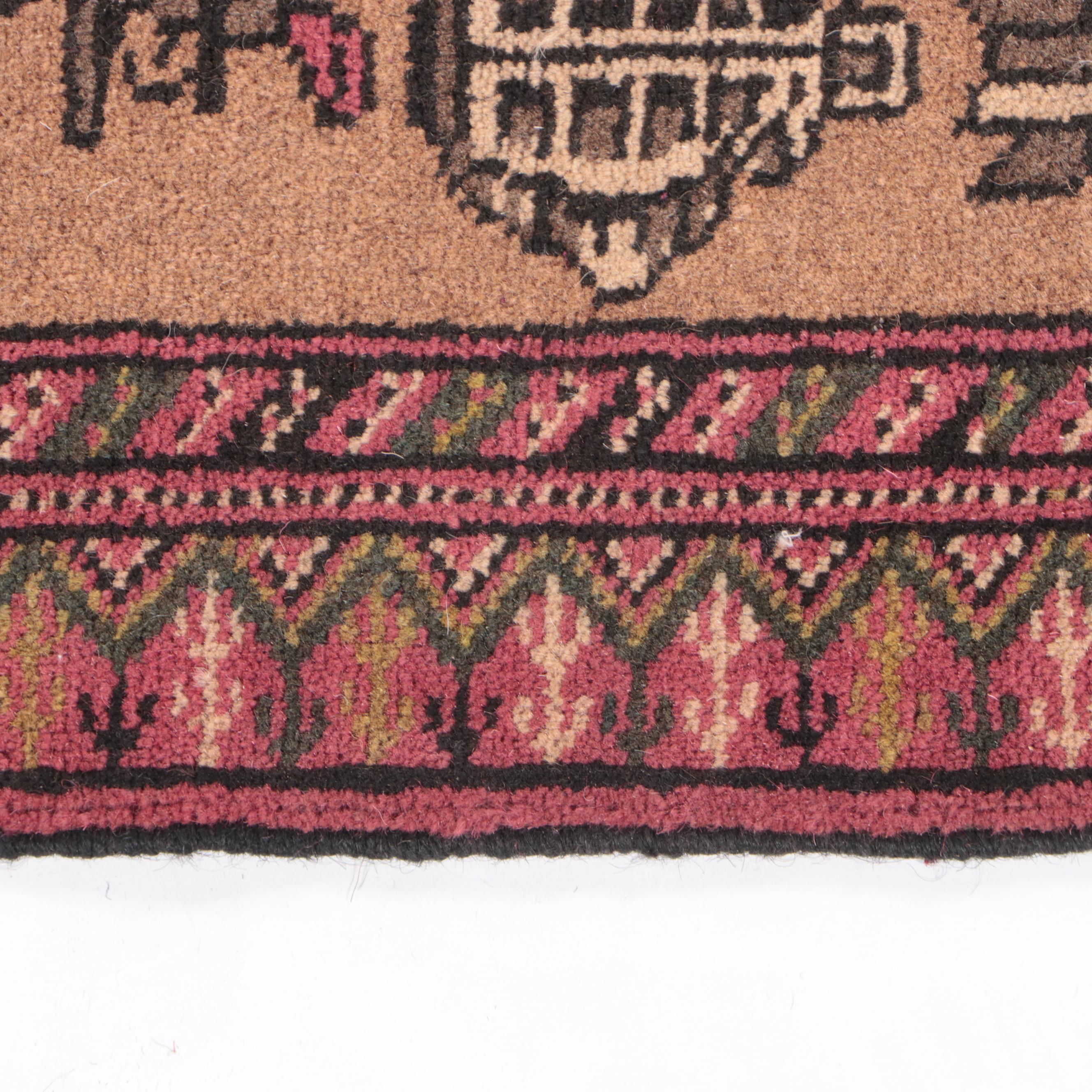 4'3 x 6'6 Hand-Knotted Pakistani War Rug Pictorial Area Rug