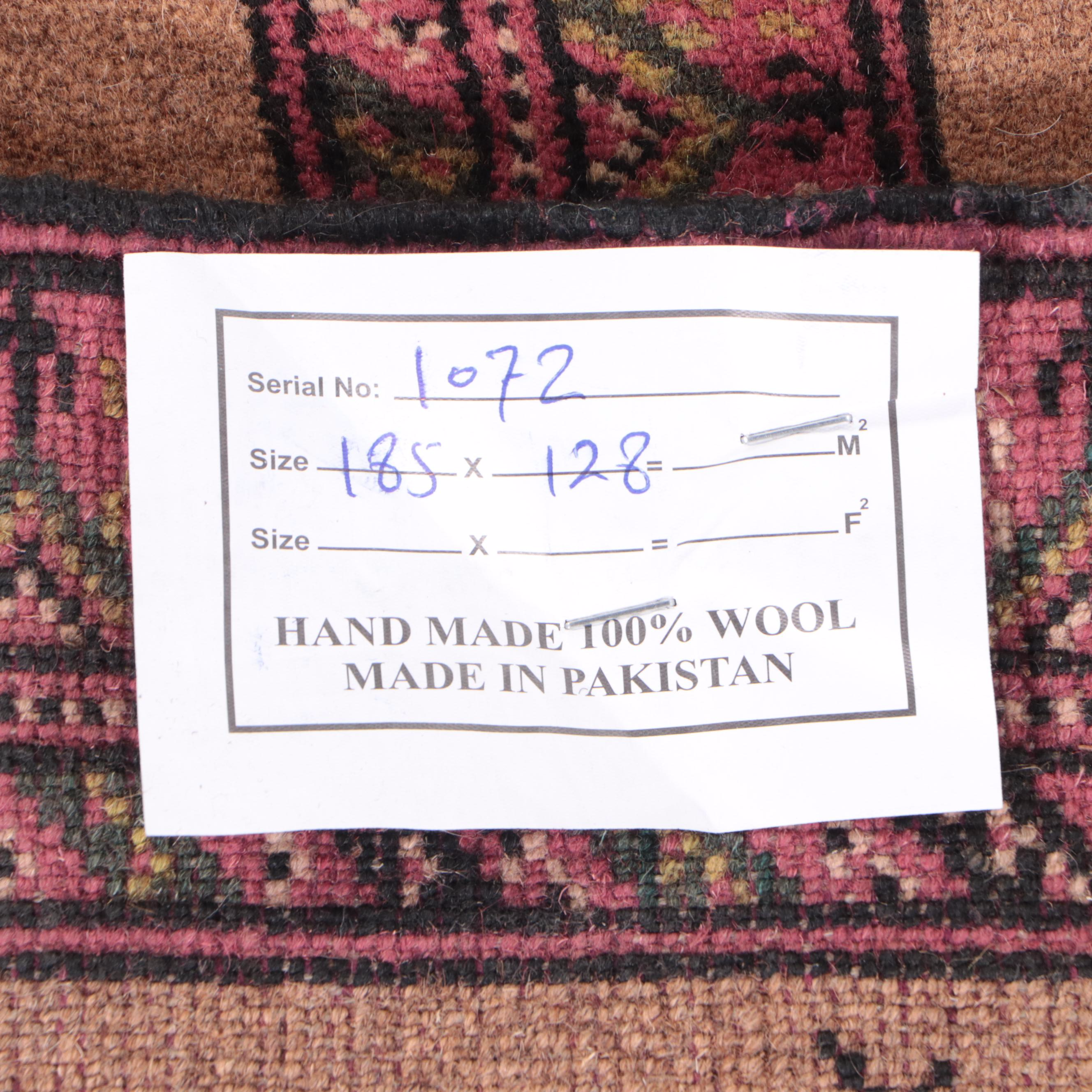 4'3 x 6'6 Hand-Knotted Pakistani War Rug Pictorial Area Rug
