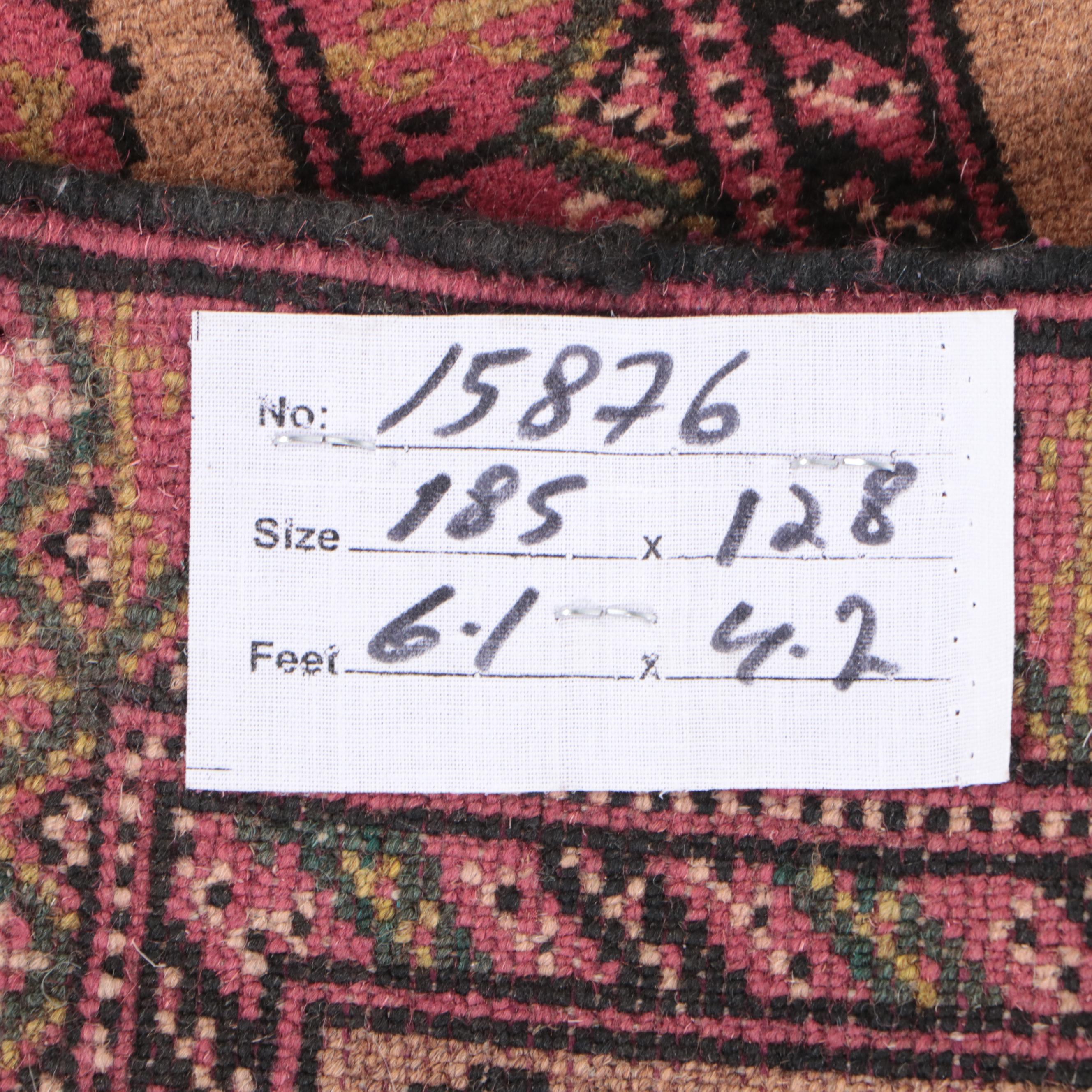 4'3 x 6'6 Hand-Knotted Pakistani War Rug Pictorial Area Rug