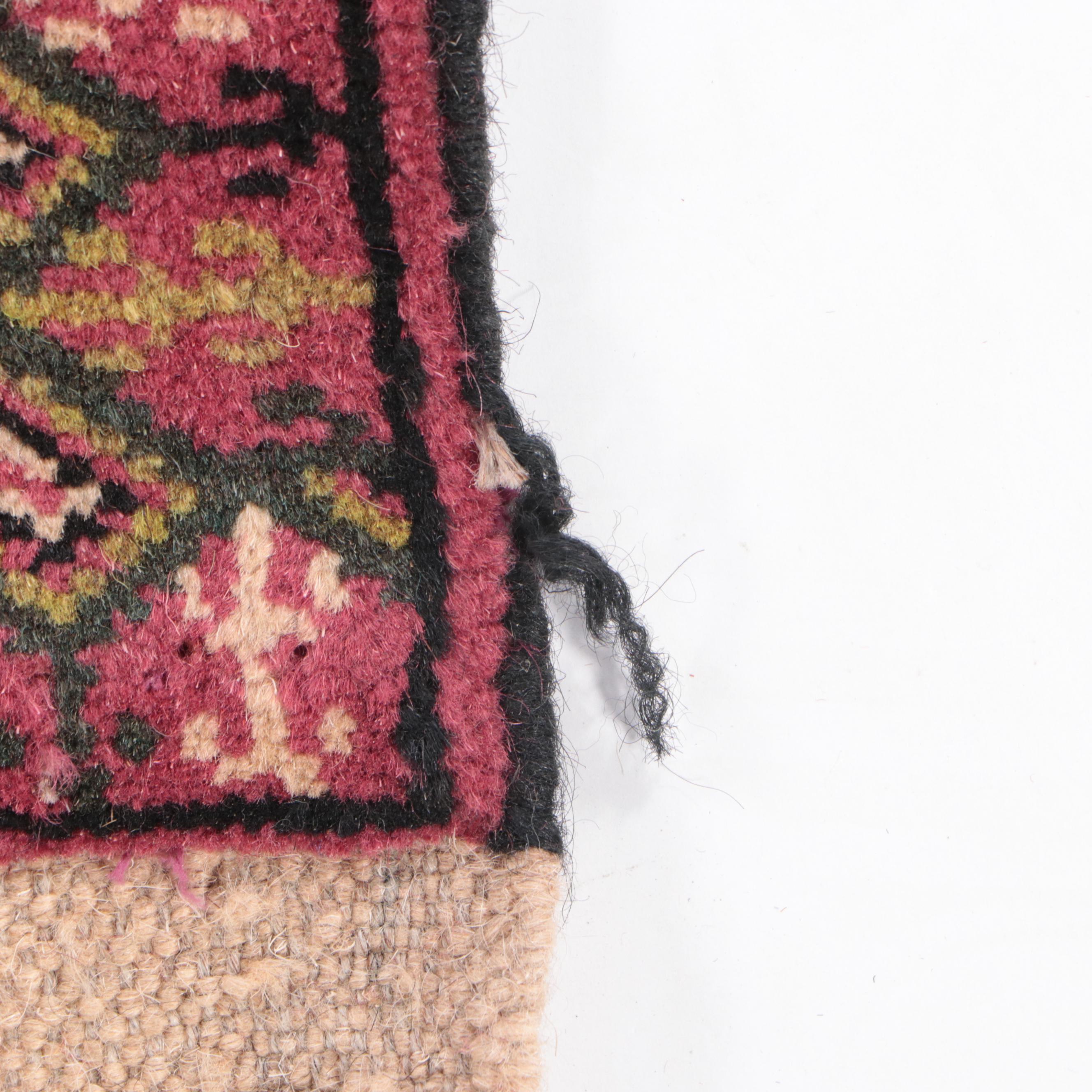 4'3 x 6'6 Hand-Knotted Pakistani War Rug Pictorial Area Rug