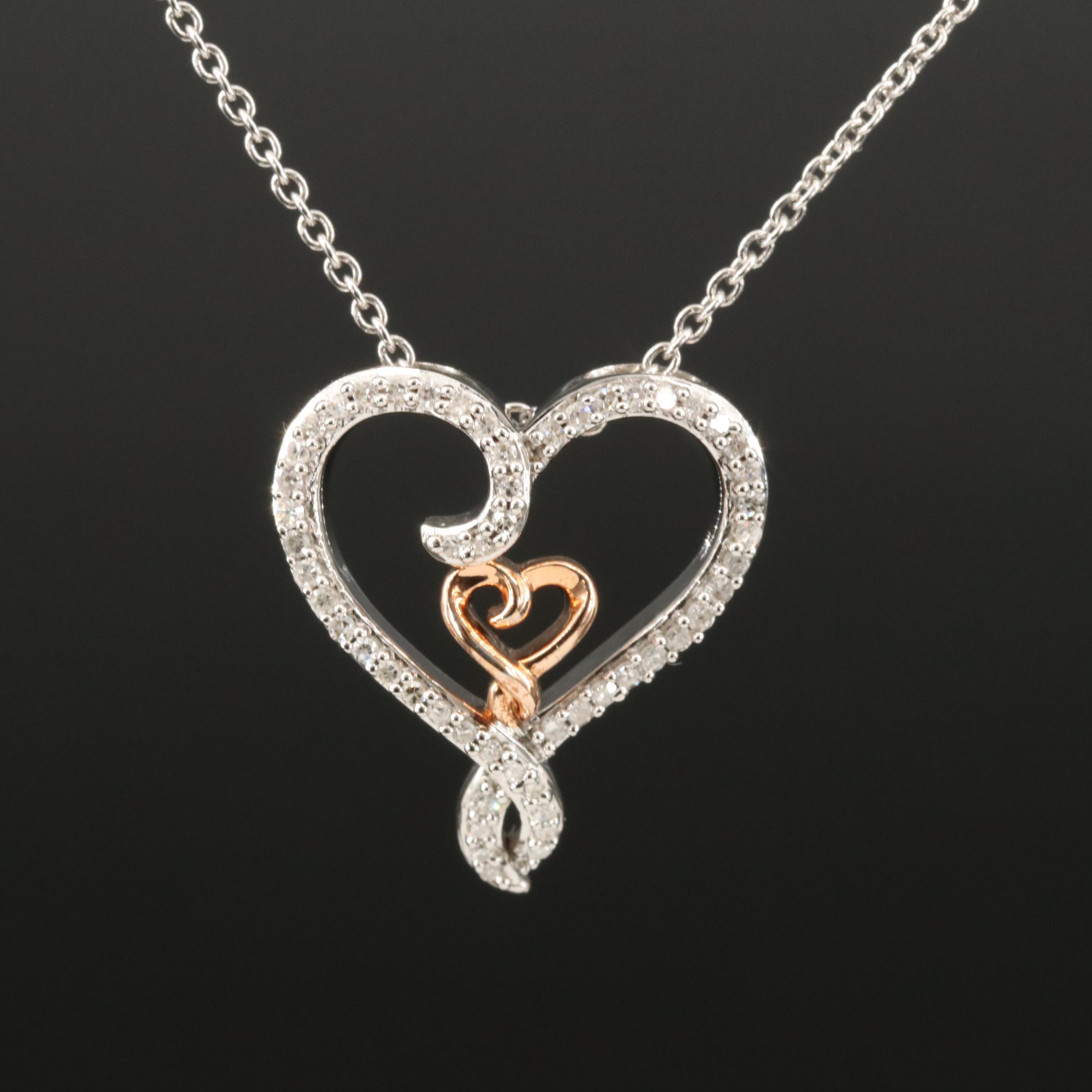 Sterling Heart Pendant Necklace