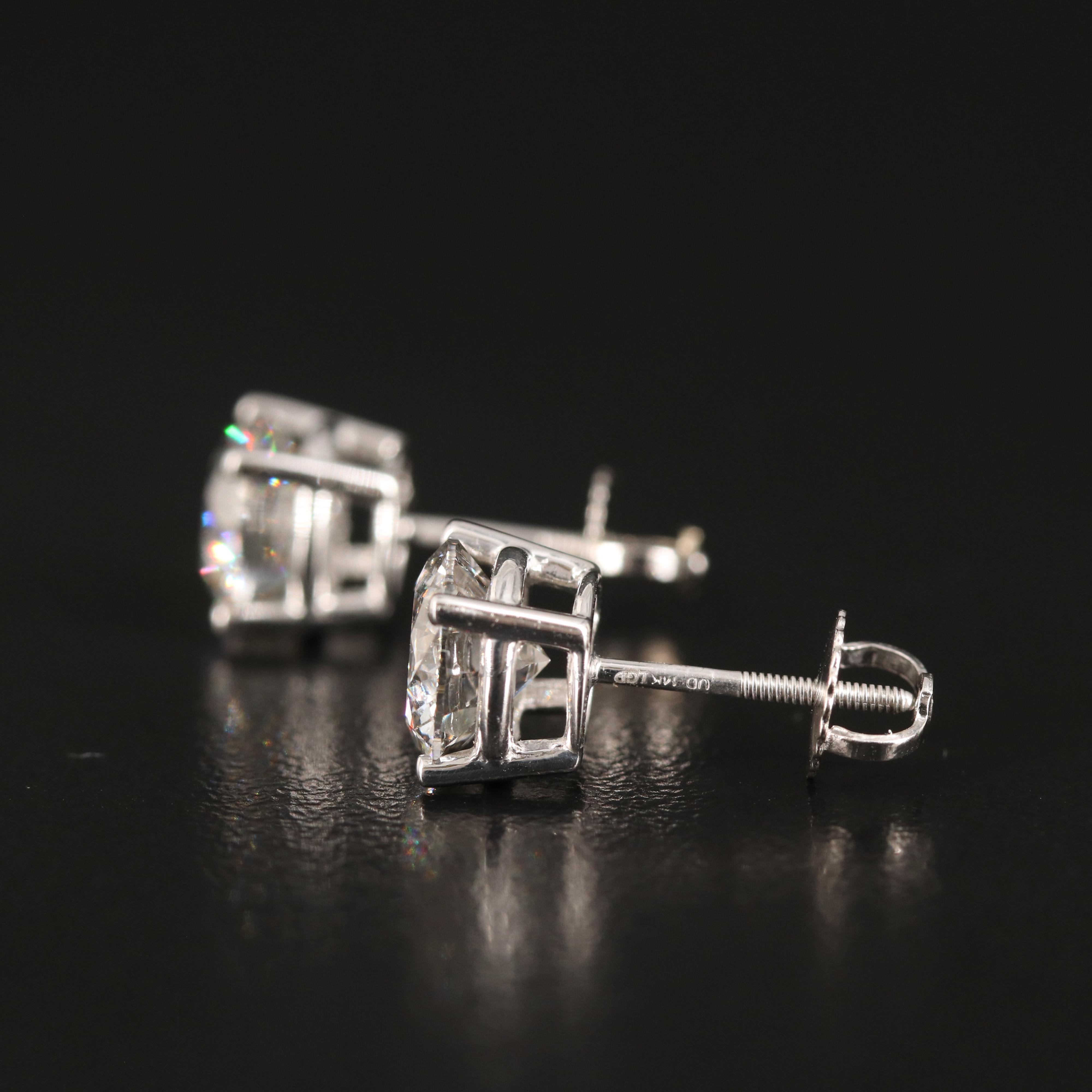 14K 3.05 CTW Lab Grown Diamond Stud Earrings