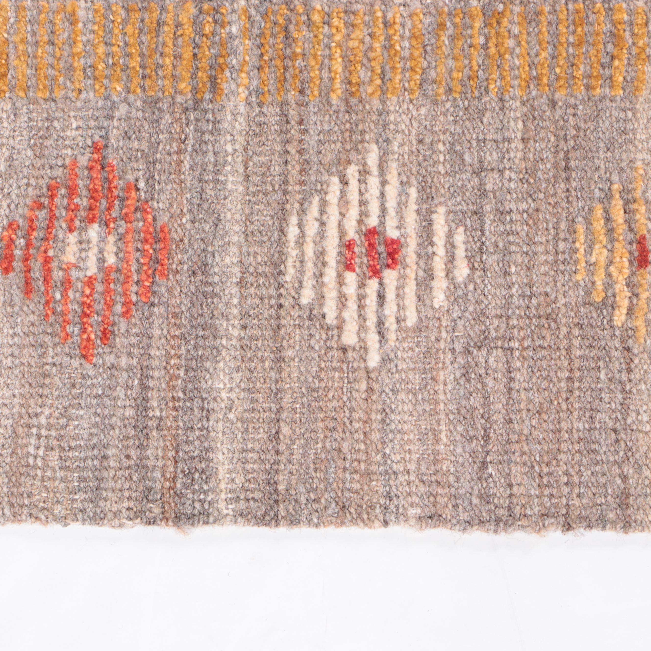 2'11 x 14'6 Handwoven Indian Geometric Carpet Runner