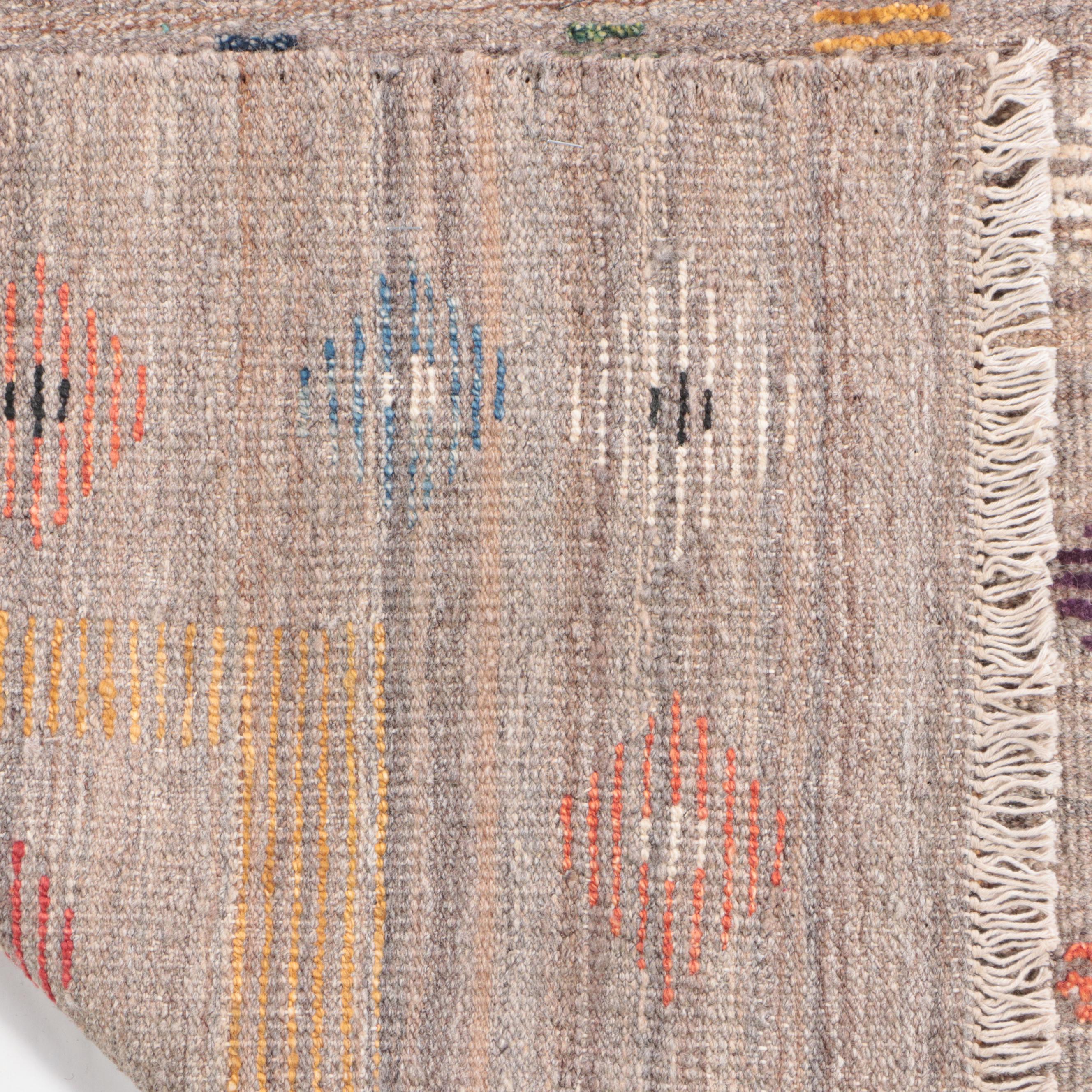 2'11 x 14'6 Handwoven Indian Geometric Carpet Runner