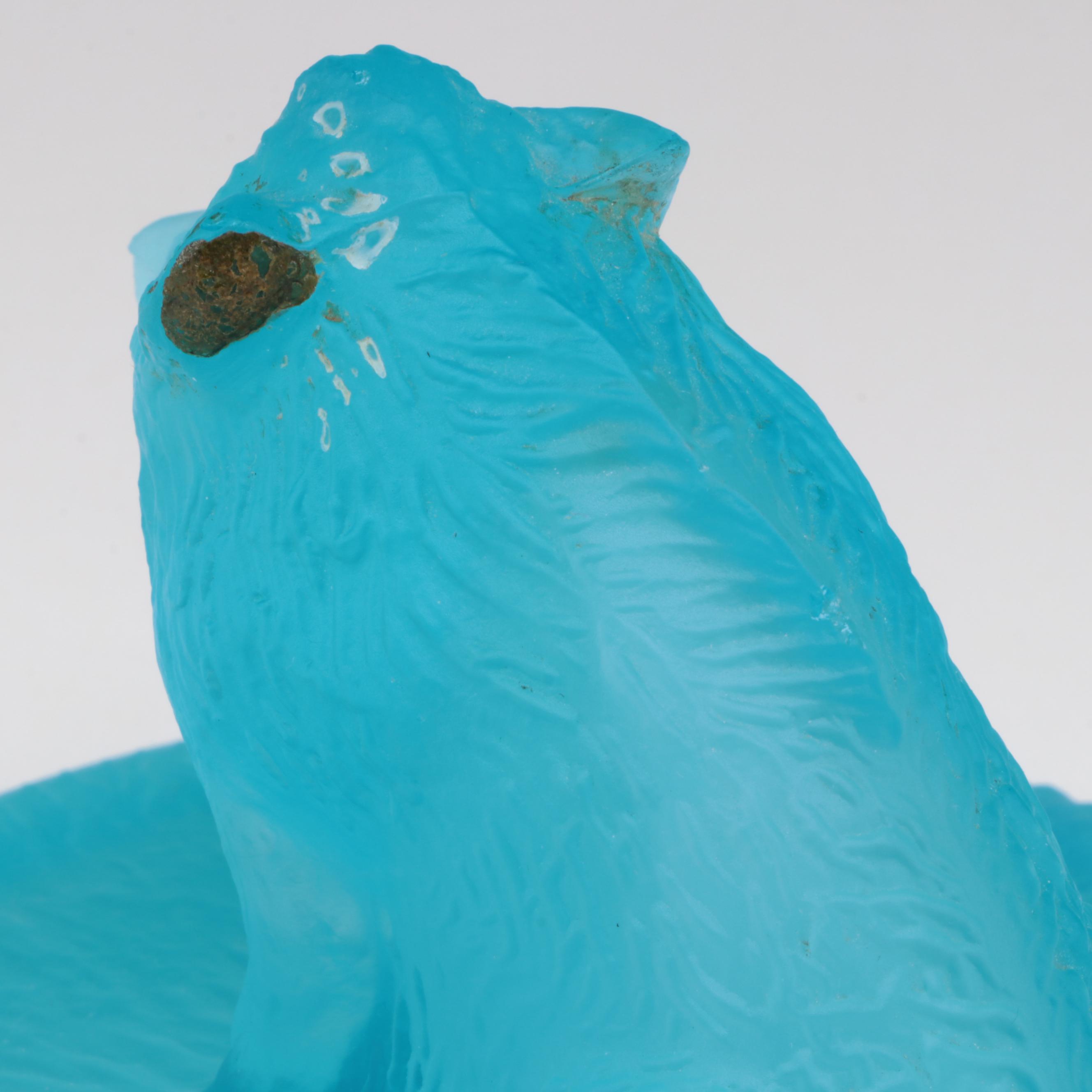 Tiffin and Blue Boar Tobacco Pressed Satin Glass Jar Humidor, Circa 1900