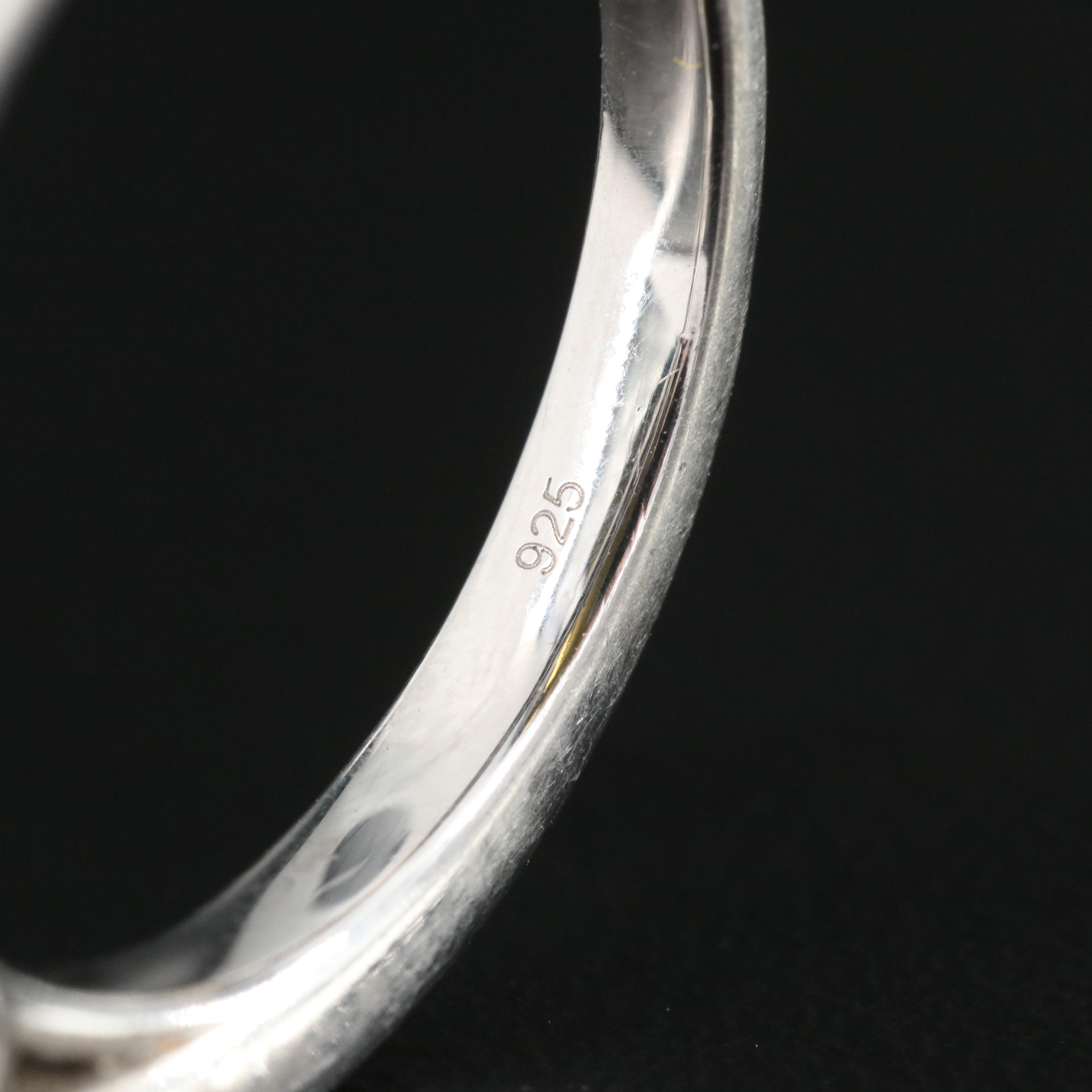 Sterling Diamond Ring and Band Set