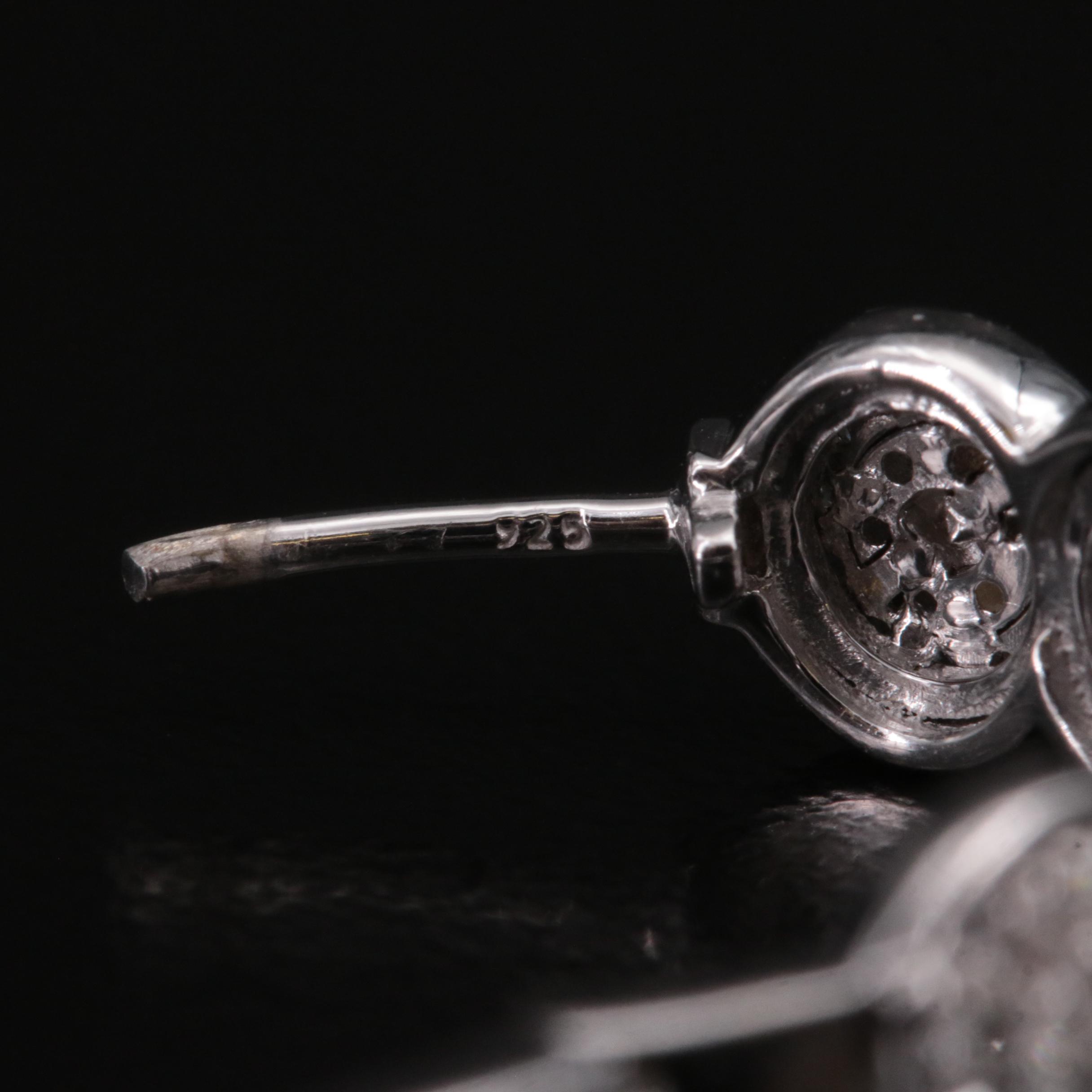 Sterling and Diamond Hoop Earrings