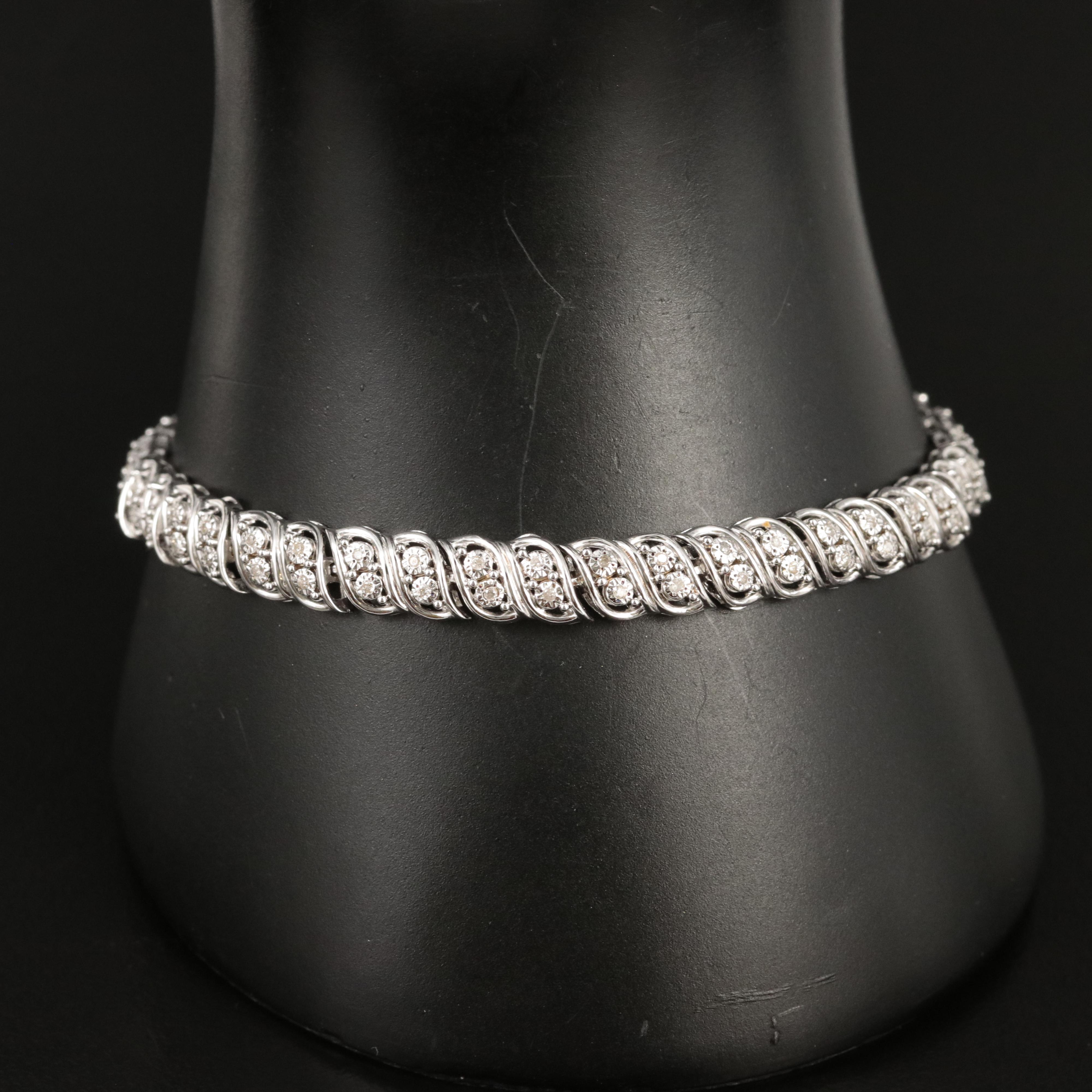Sterling Diamond Bracelet