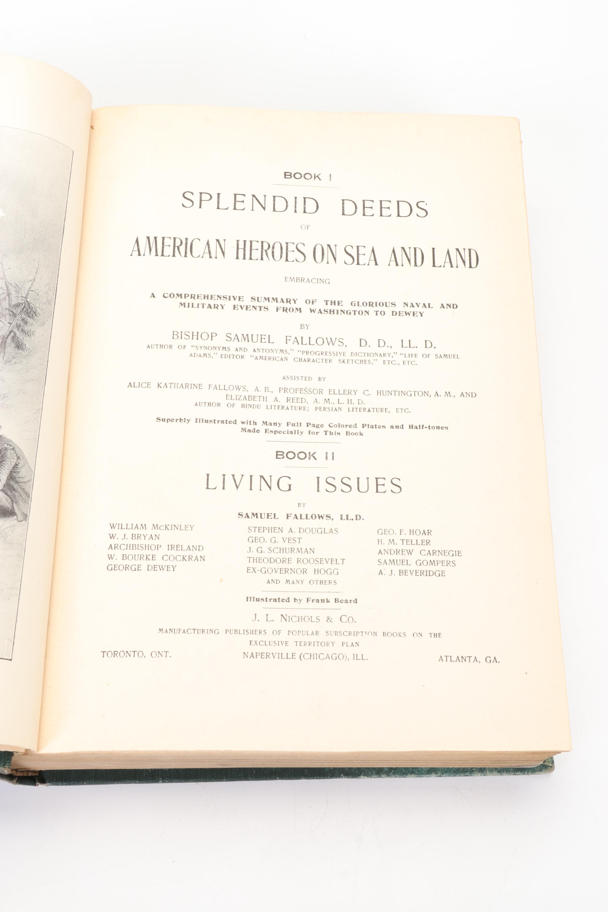 U.S. History Books Featuring "Splendid Deeds on Sea and Land"/"Living Issues"