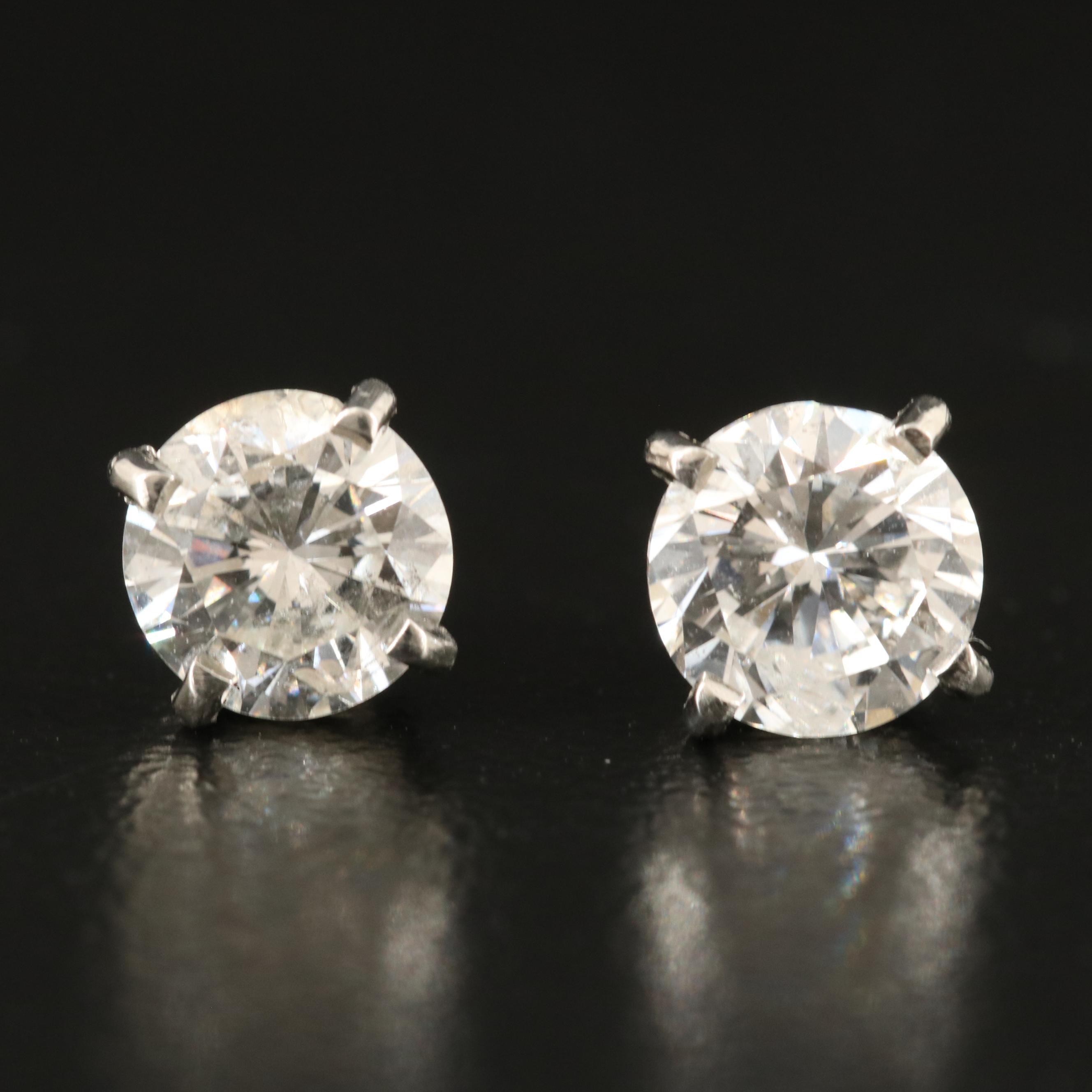 1.86 CTW Diamond Stud Earrings with GIA eReport and Online Digital IGI Report