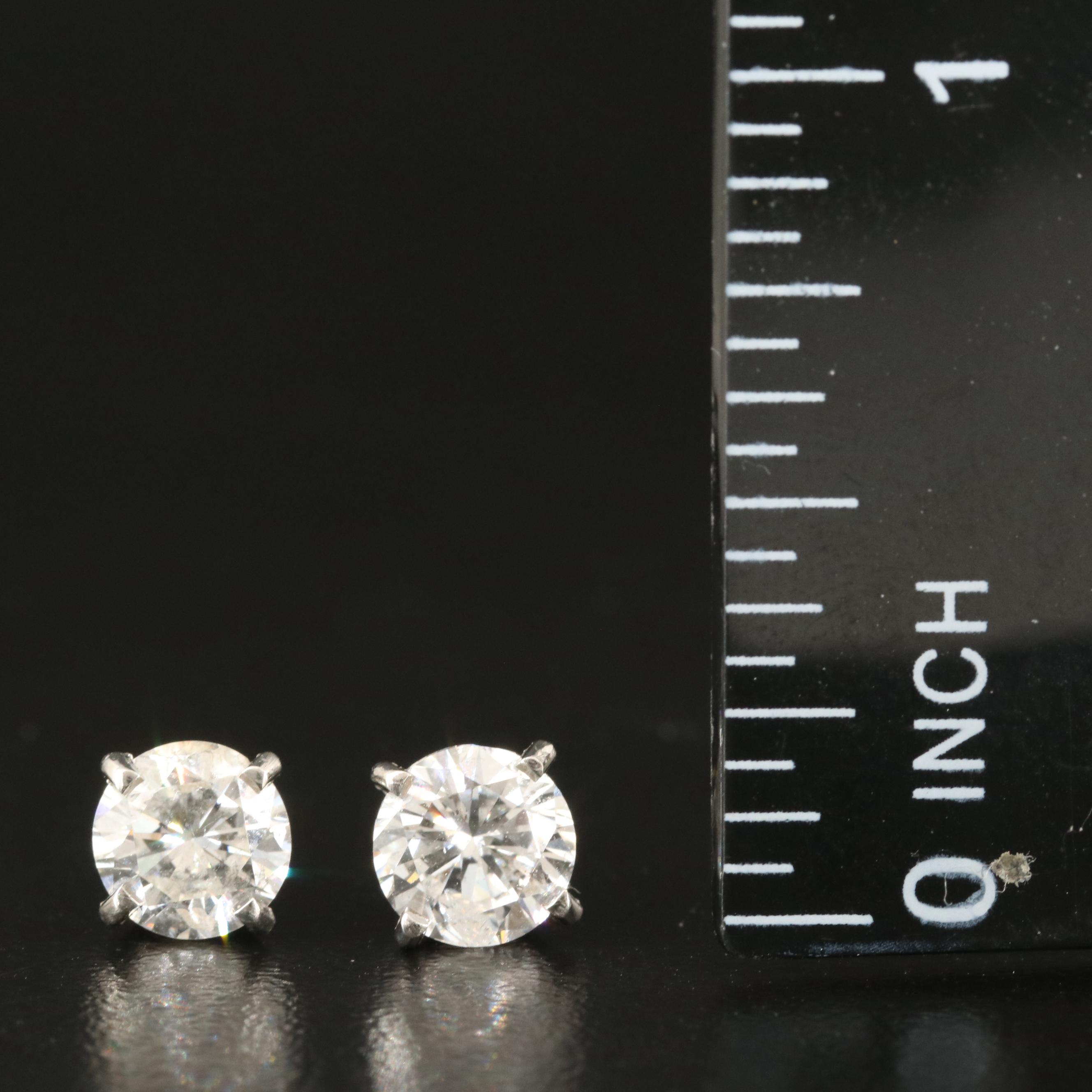 1.86 CTW Diamond Stud Earrings with GIA eReport and Online Digital IGI Report
