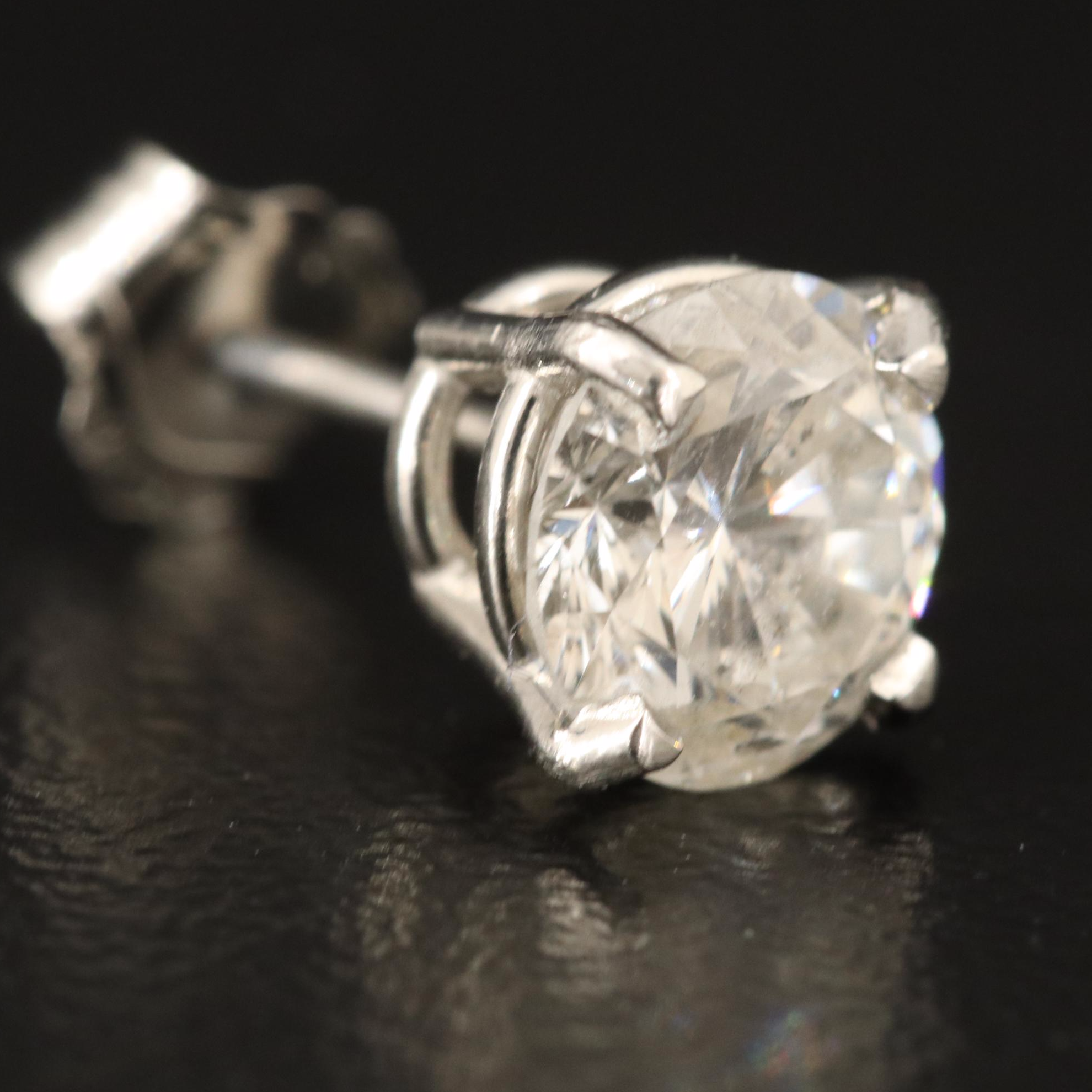 1.86 CTW Diamond Stud Earrings with GIA eReport and Online Digital IGI Report