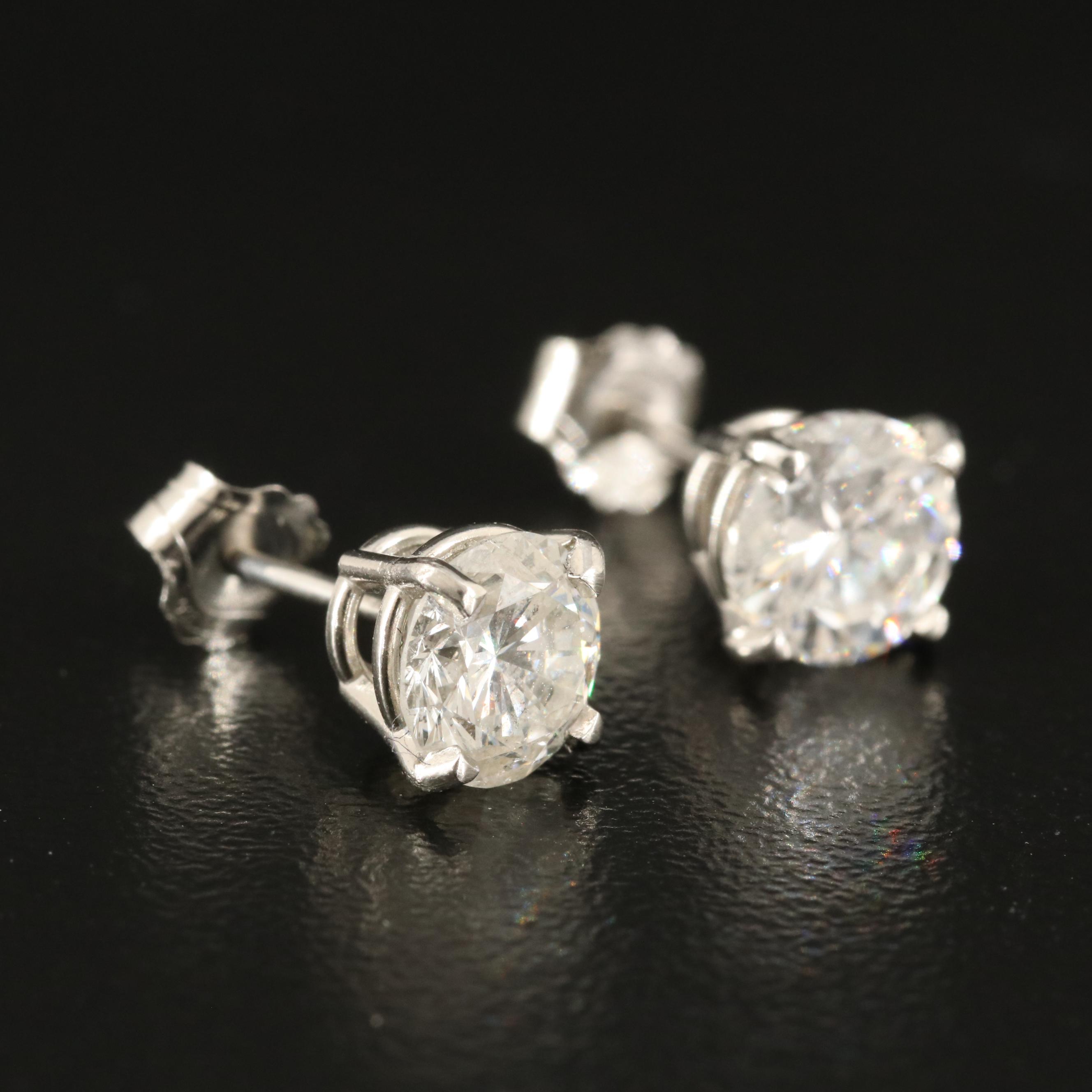 1.86 CTW Diamond Stud Earrings with GIA eReport and Online Digital IGI Report