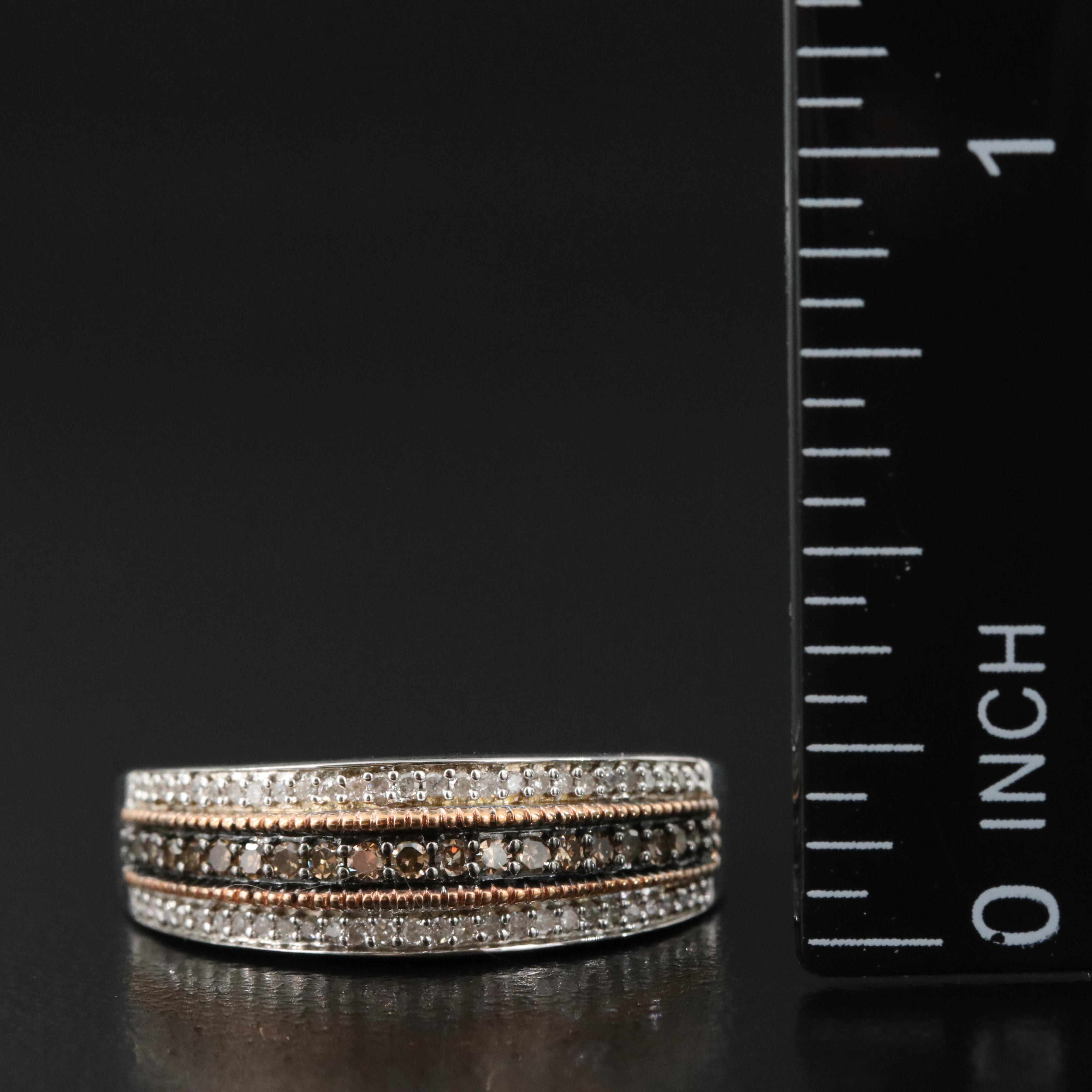 Sterling Diamond Multi-Row Band